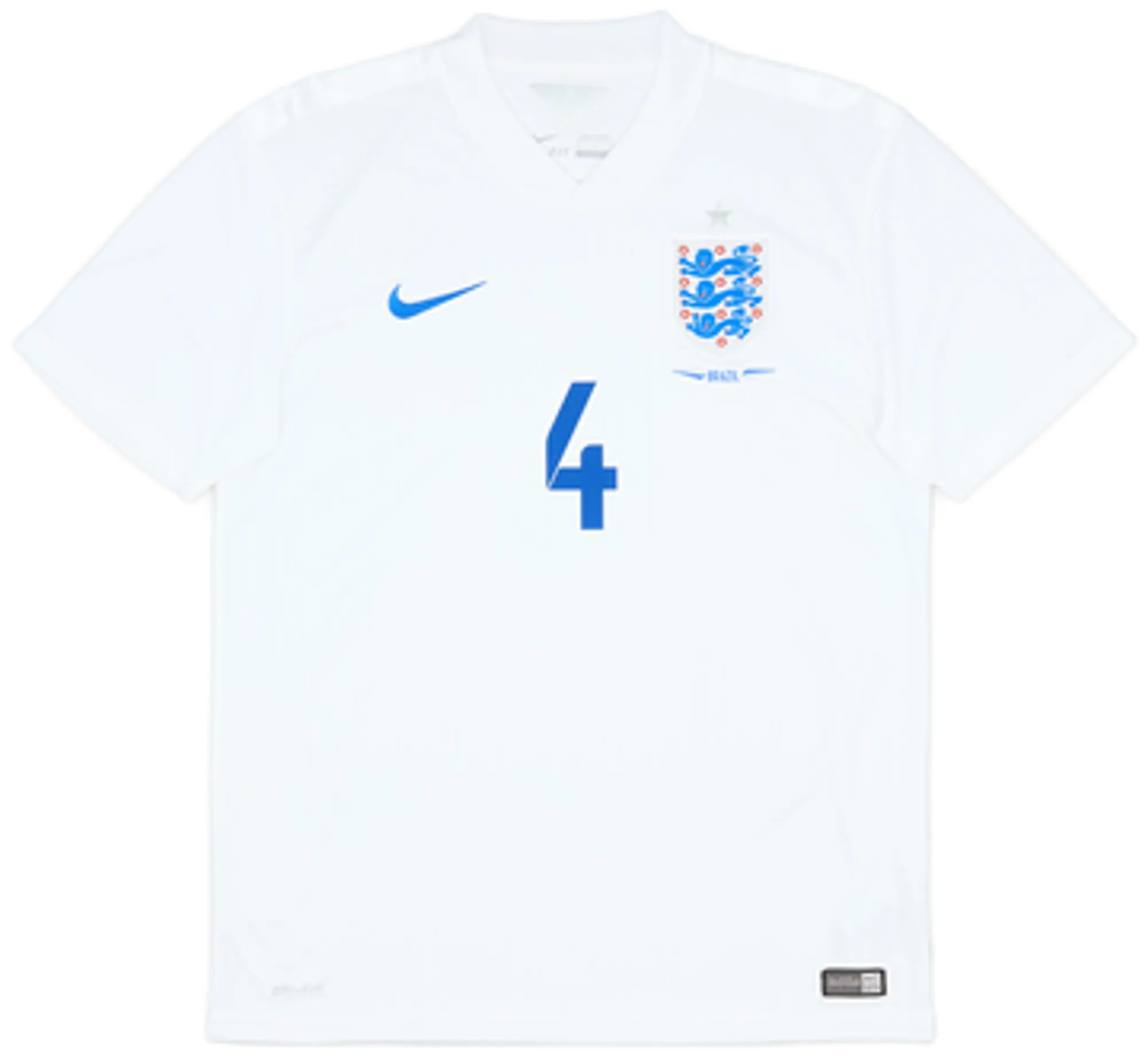 2014-15 England 'Brazil' Home Shirt Gerrard #4 - 7/10 - (L)
