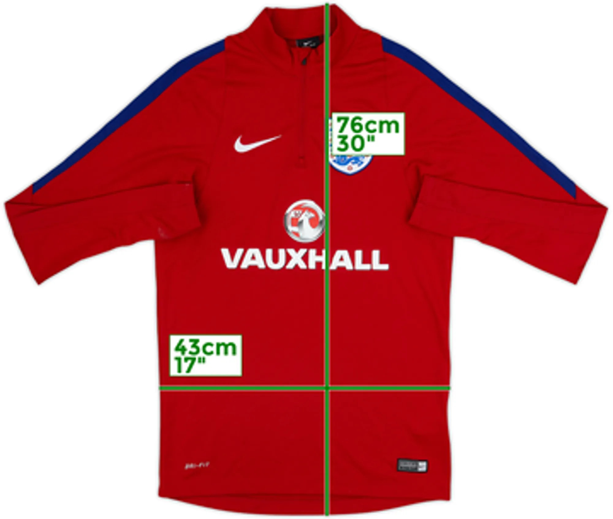 2016-17 England Nike 1/4 Zip Drill Top - 9/10 - (L)