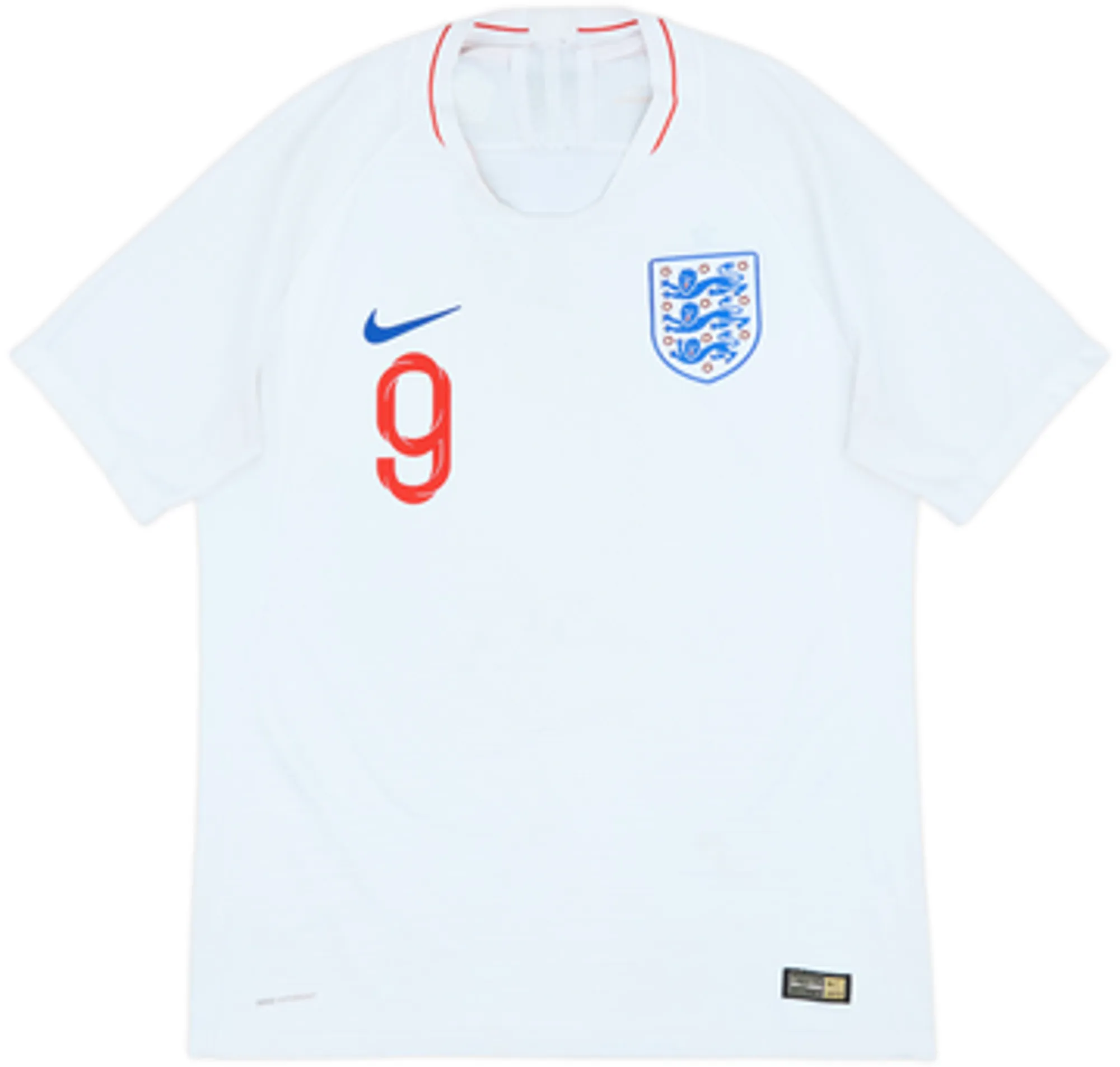 2018-19 England Authentic Home Shirt Kane #9 - 6/10 - (M)