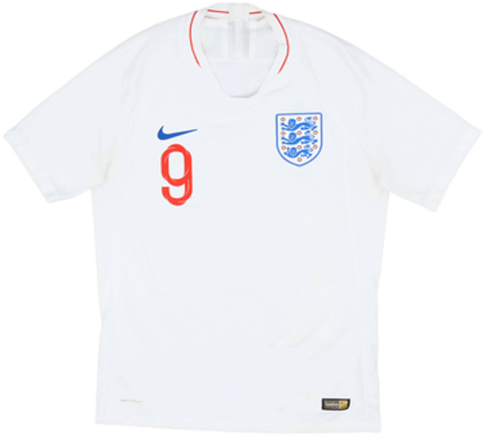 2018-19 England Authentic Home Shirt Kane #9 - 7/10 - (M)