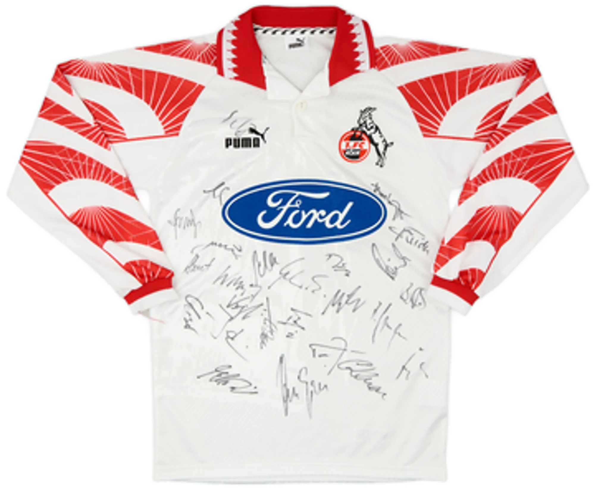 1996-97 FC Koln Signed Home L/S Shirt - 7/10 - (S)