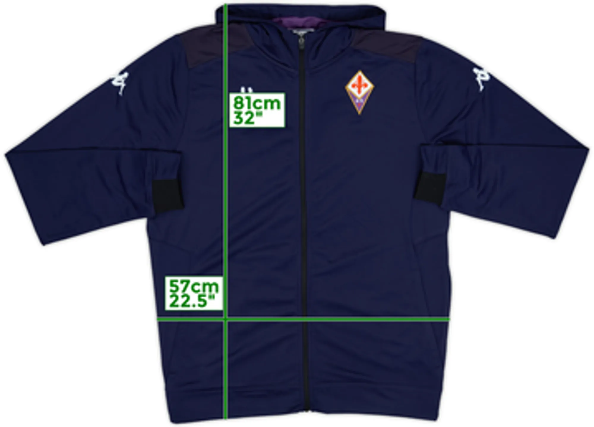 2020-21 Fiorentina Kappa Hooded Track Top - 8/10 - (XXL)