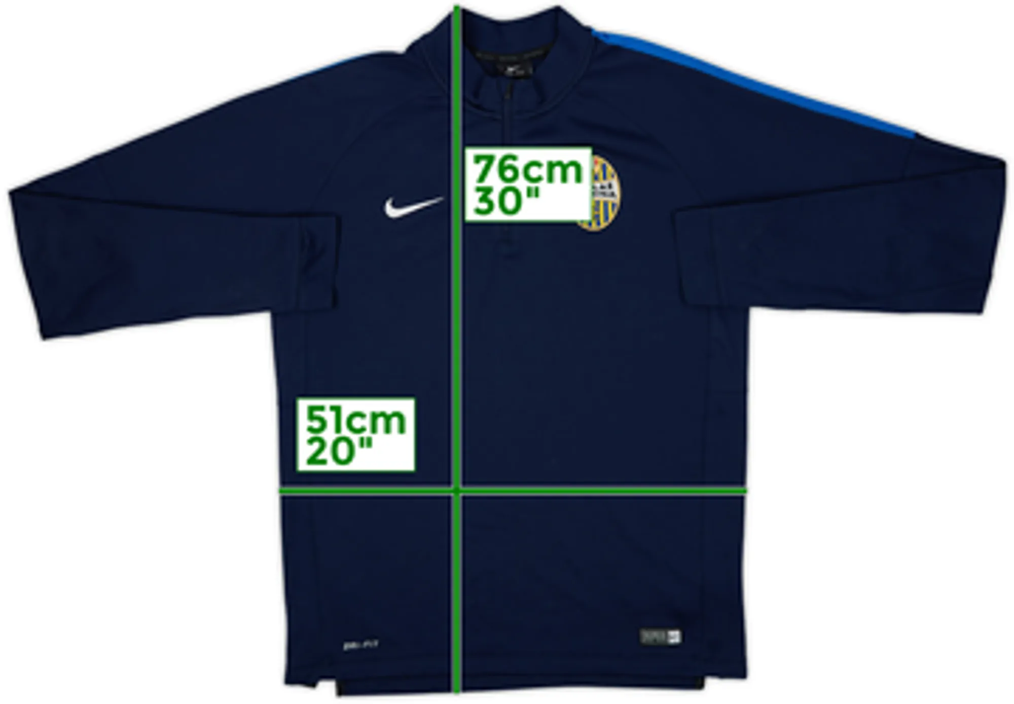 2015-16 Hellas Verona Nike 1/4 Zip Track Jacket - 9/10 - (M)