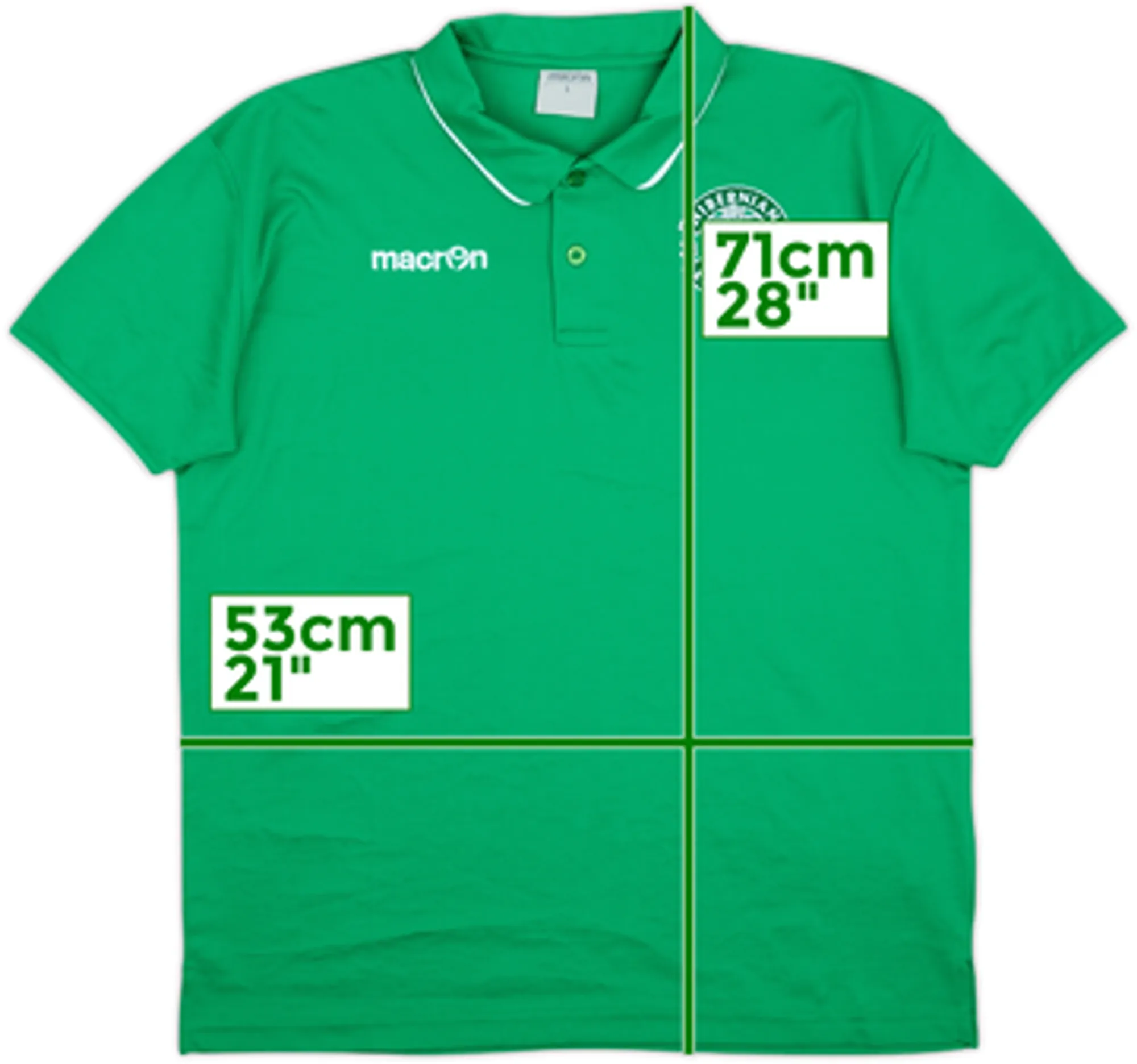 2017-18 Hibernian Macron Polo Shirt - 9/10 - (L)