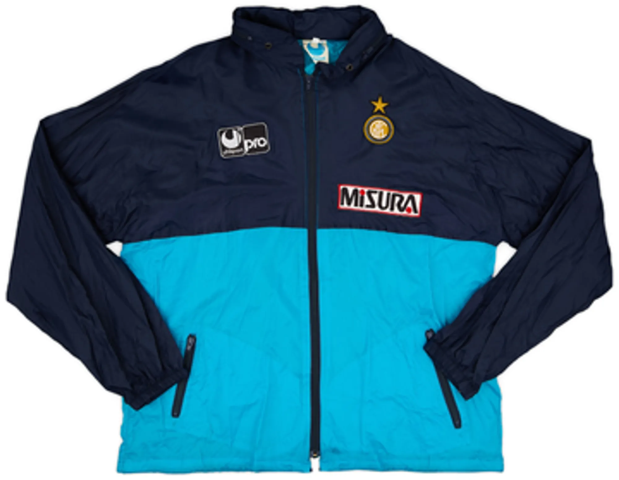 1990-91 Inter Milan Uhlsport Hooded Track Jacket - 8/10 - (XL)