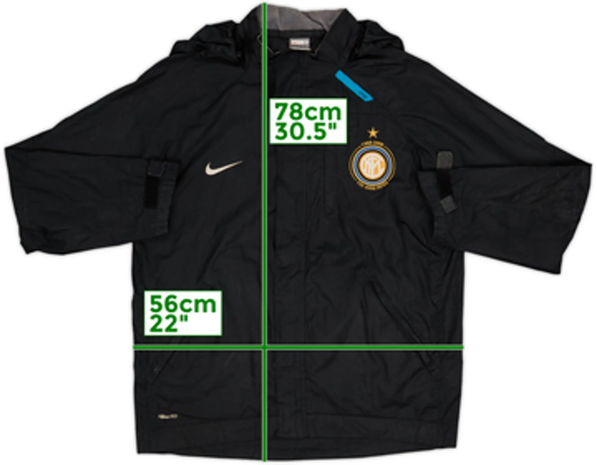 2007-08 Inter Milan Nike Hooded Rain Jacket - 6/10 - (S)