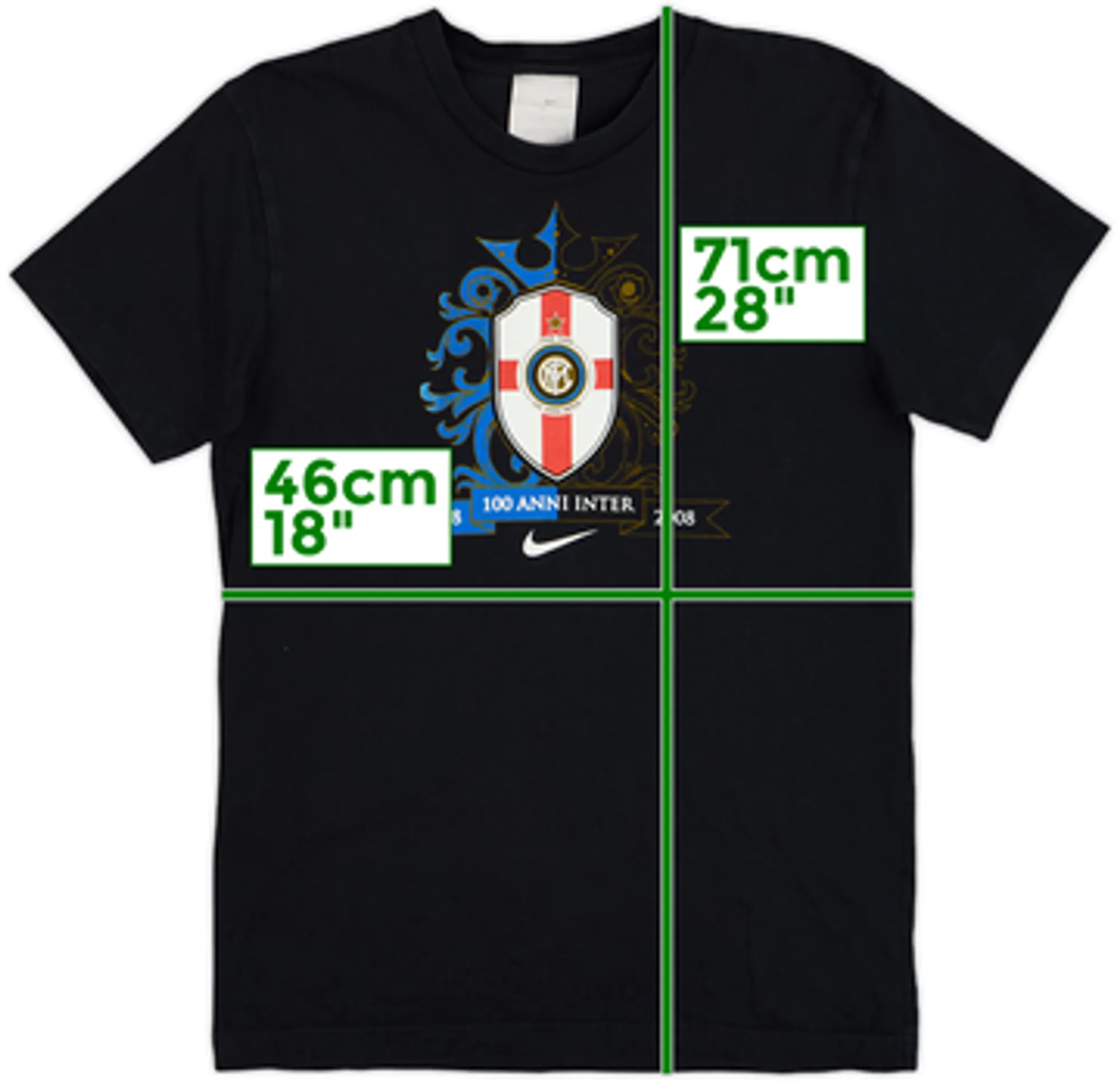 2008-09 Inter Milan Nike 100th Anniversary Cotton Tee - 9/10 - (M)