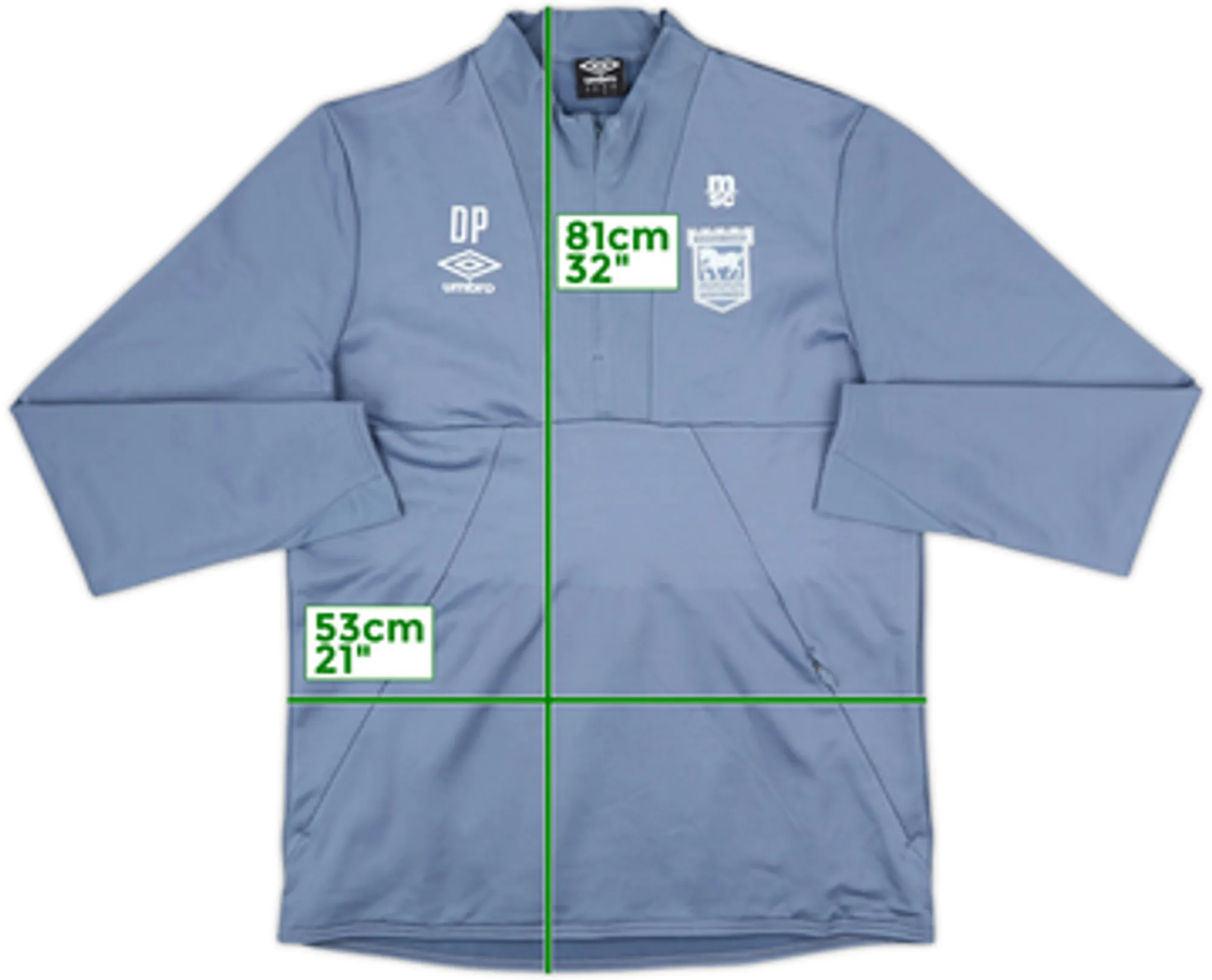 2018-19 Ipswich Umbro Staff Issue 1/4 Zip Drill Top DP - 5/10 - (L)