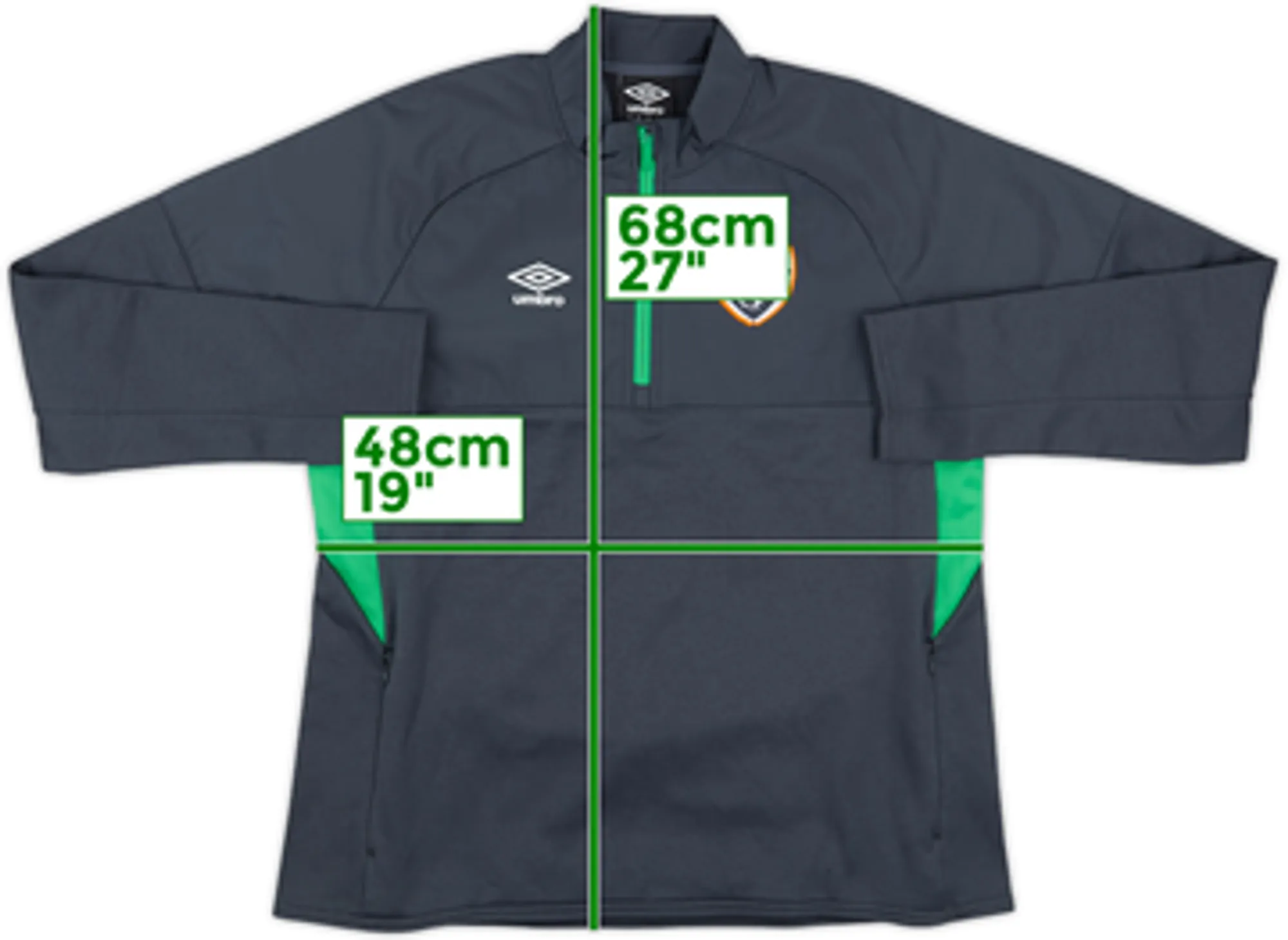 2016-17 Ireland Umbro 1/4 Zip Drill Top - 8/10 - (Women's M)