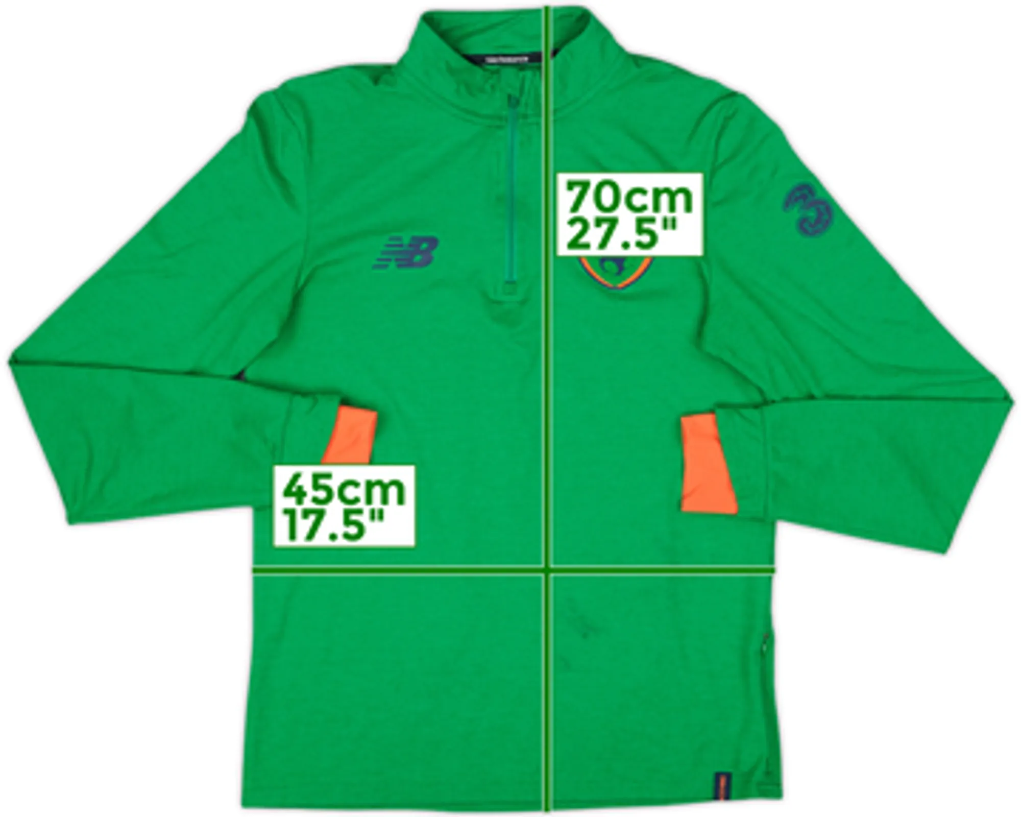 2017-18 Ireland New Balance 1/4 Zip Training Top - 8/10 - (L)