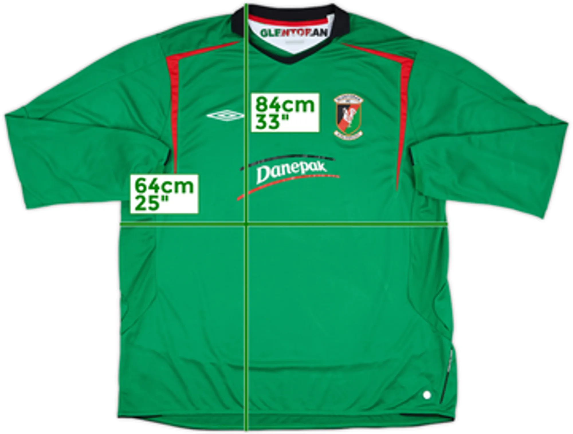 2006-07 Glentoran Home L/S Shirt - 8/10 - (3XL)