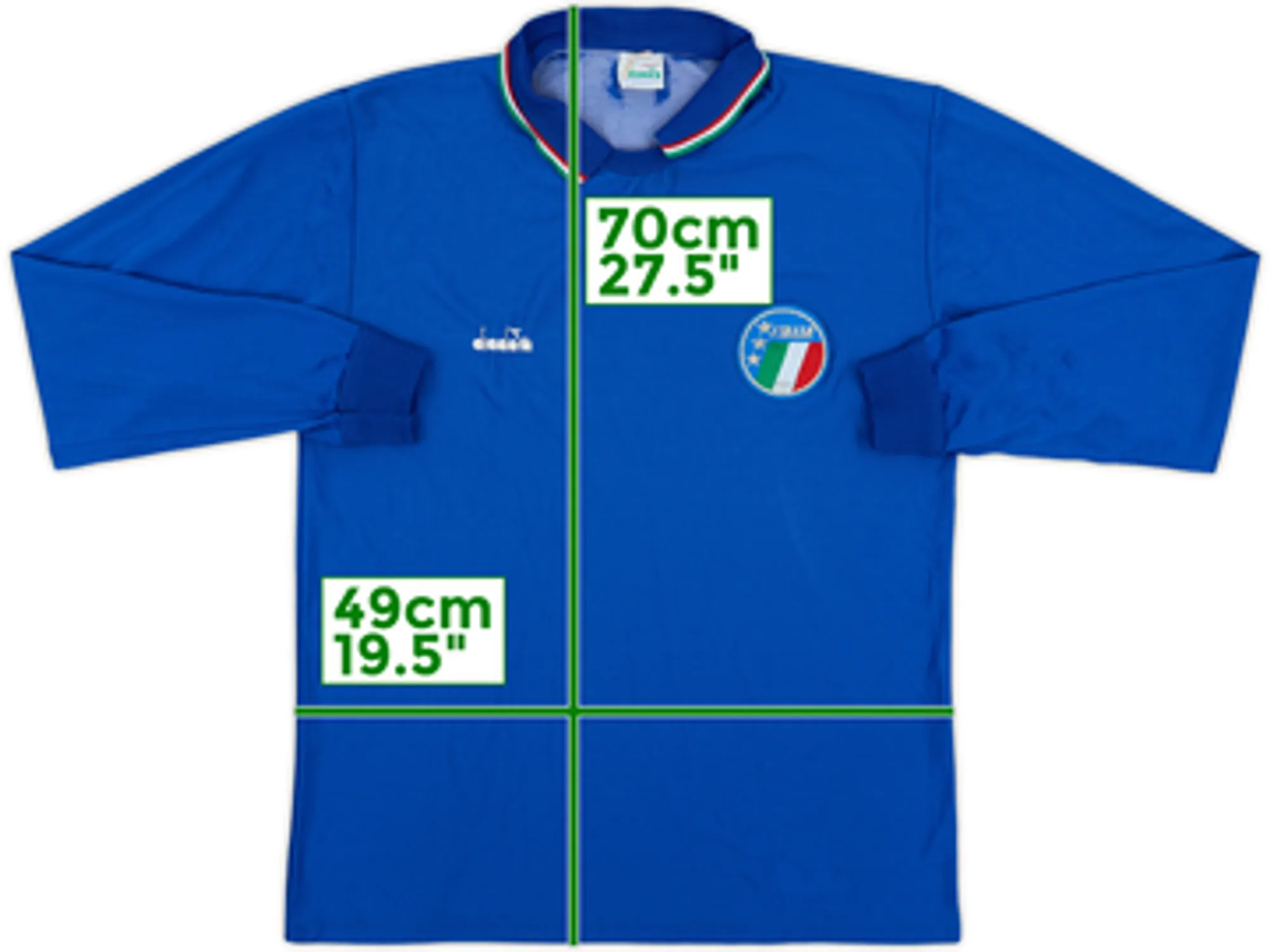 1986-91 Italy Home L/S Shirt - 8/10 - (L)