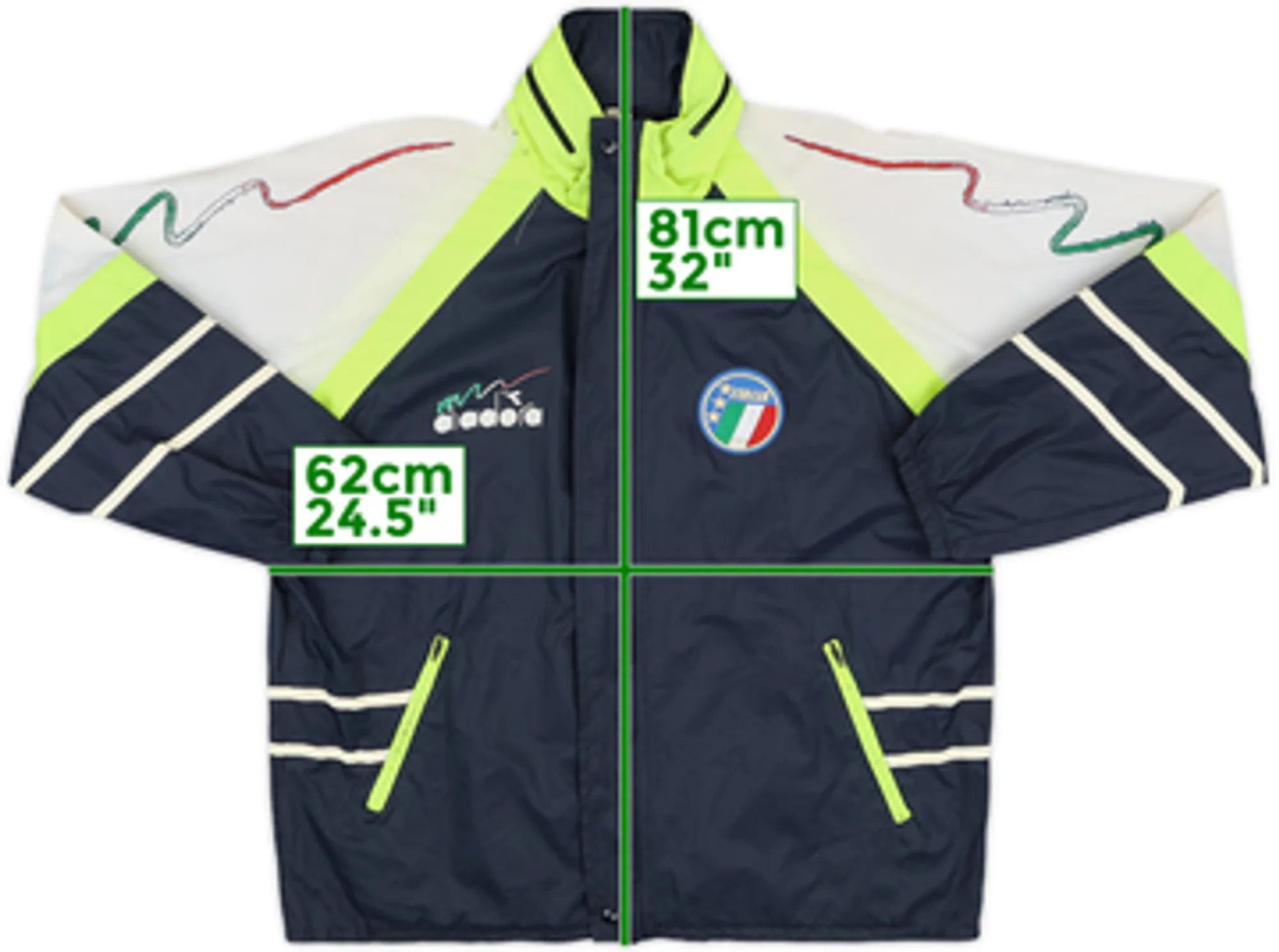 1990 Italy Diadora Hooded Rain Jacket - 8/10 - (L)