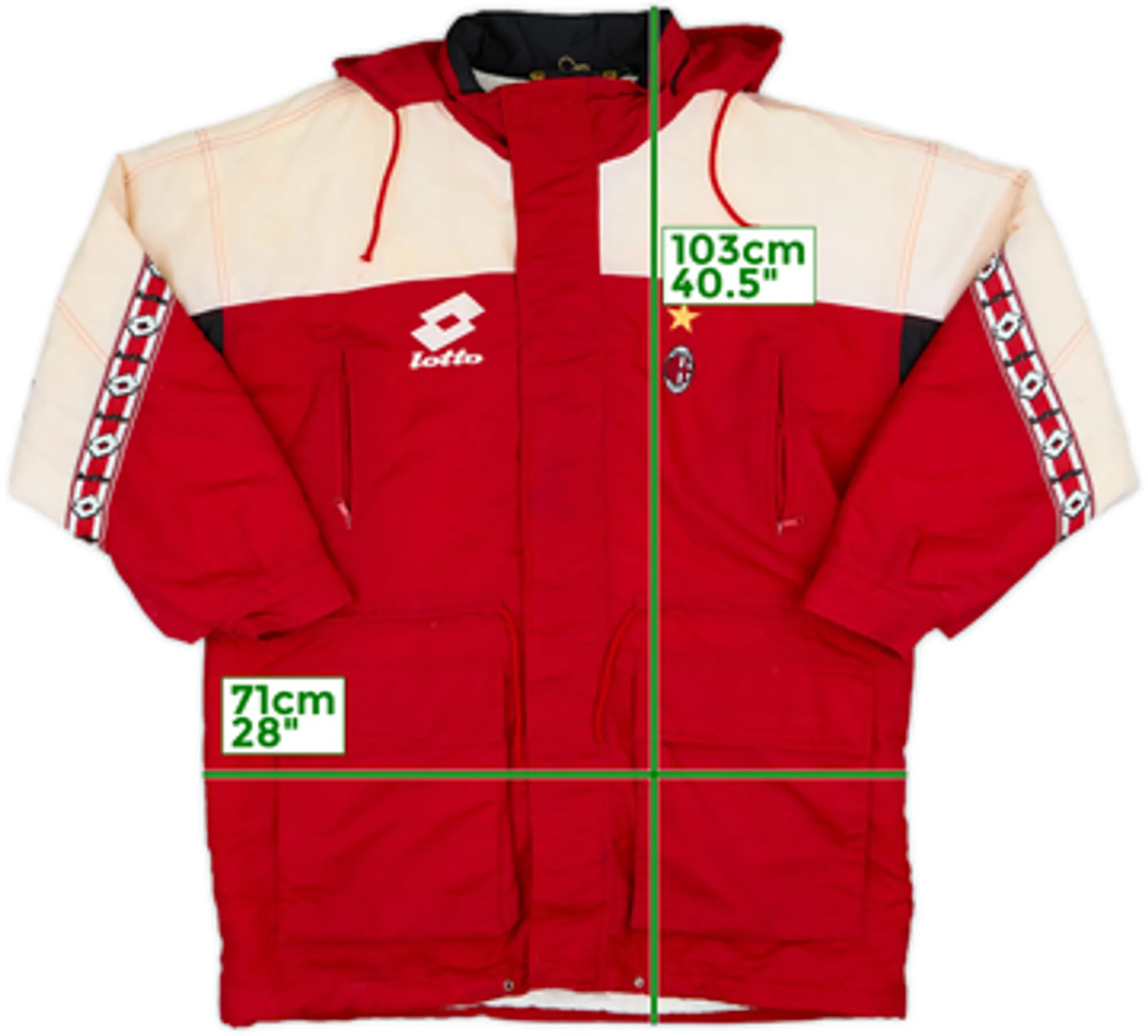 1993-95 AC Milan Lotto Padded Bench Coat - 6/10 - (XXL)