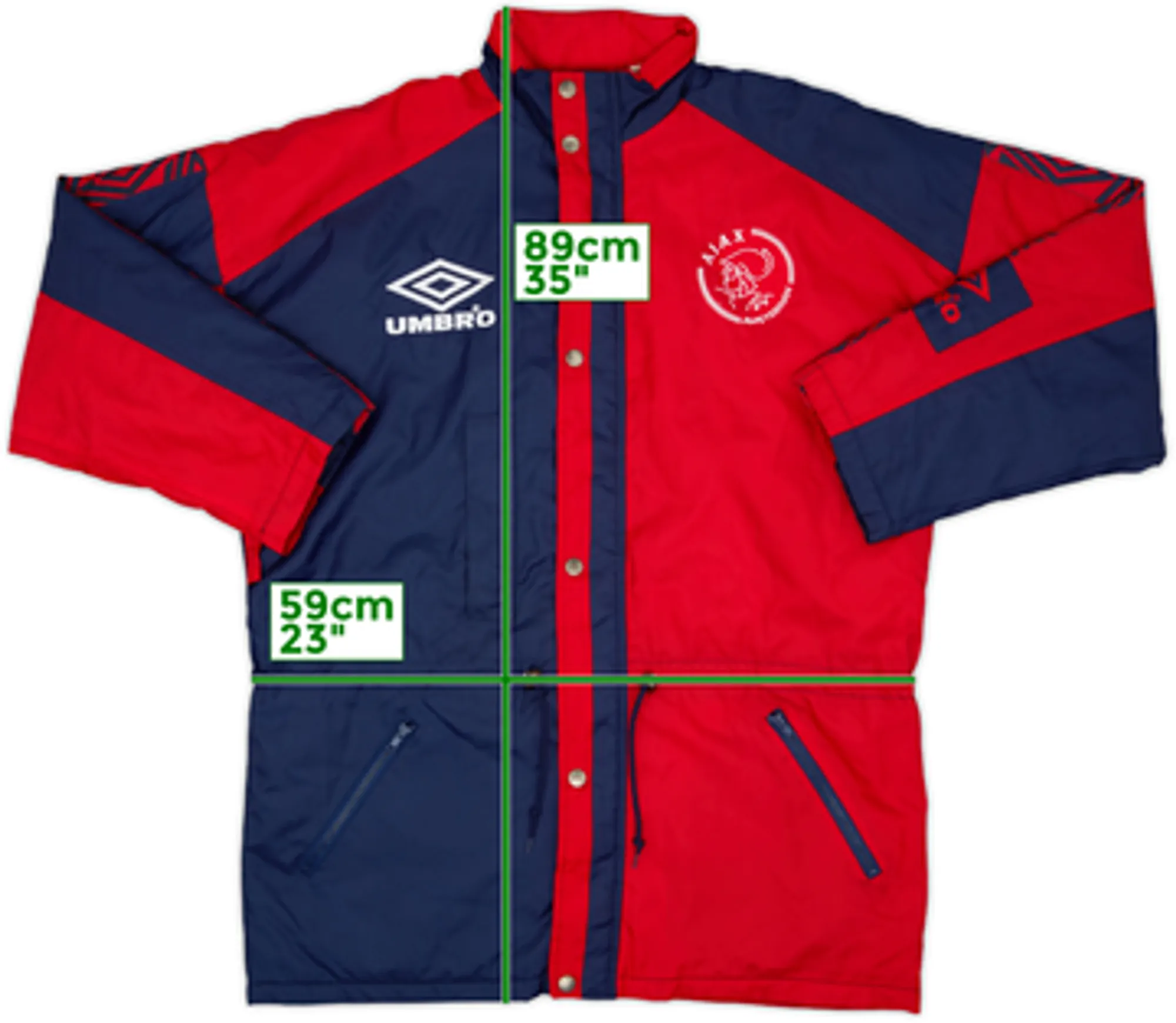 1993-94 Ajax Umbro Padded Bench Coat - 9/10 - (XL)