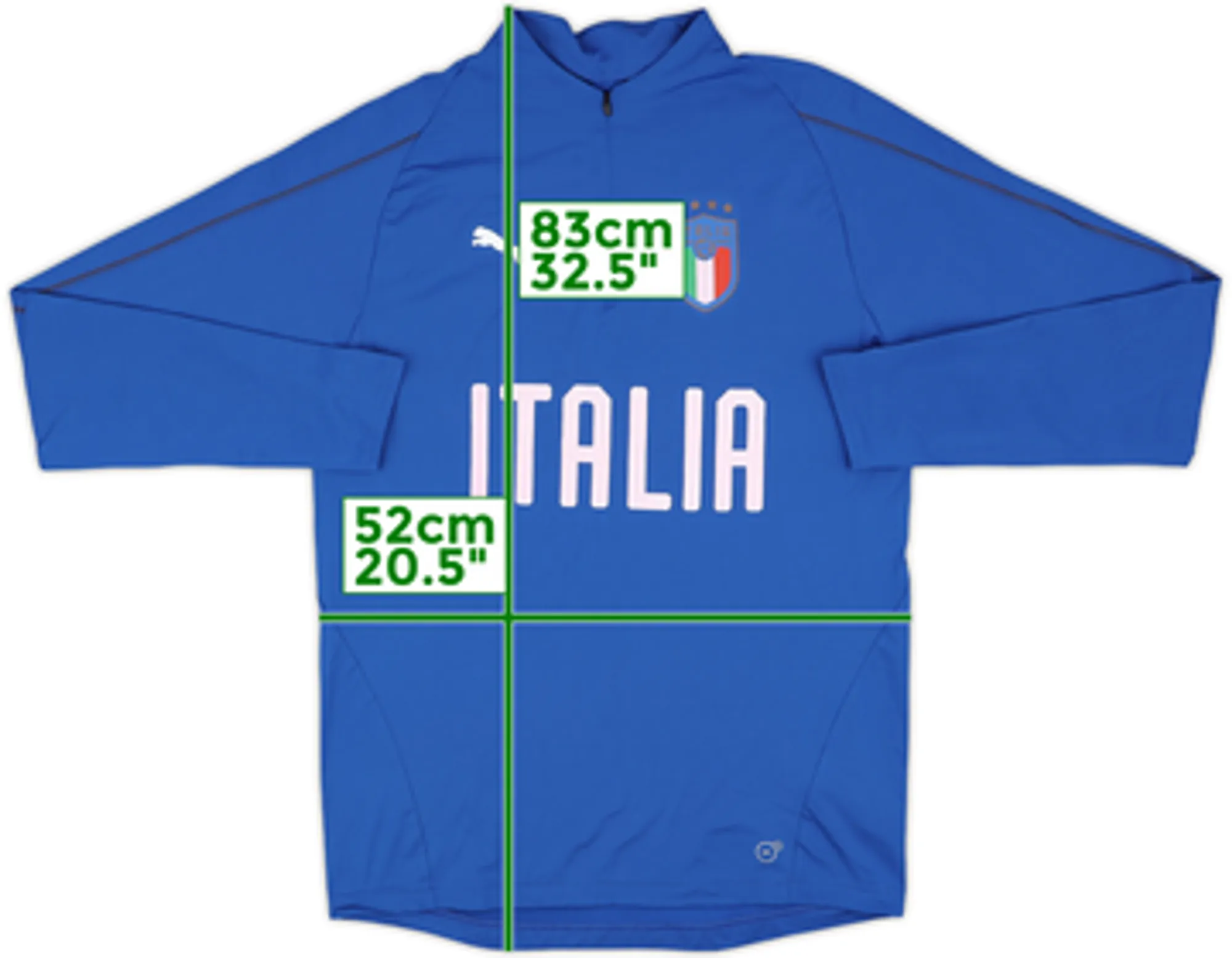 2018-19 Italy Puma 1/4 Zip Sweat Top - 6/10 - (M)