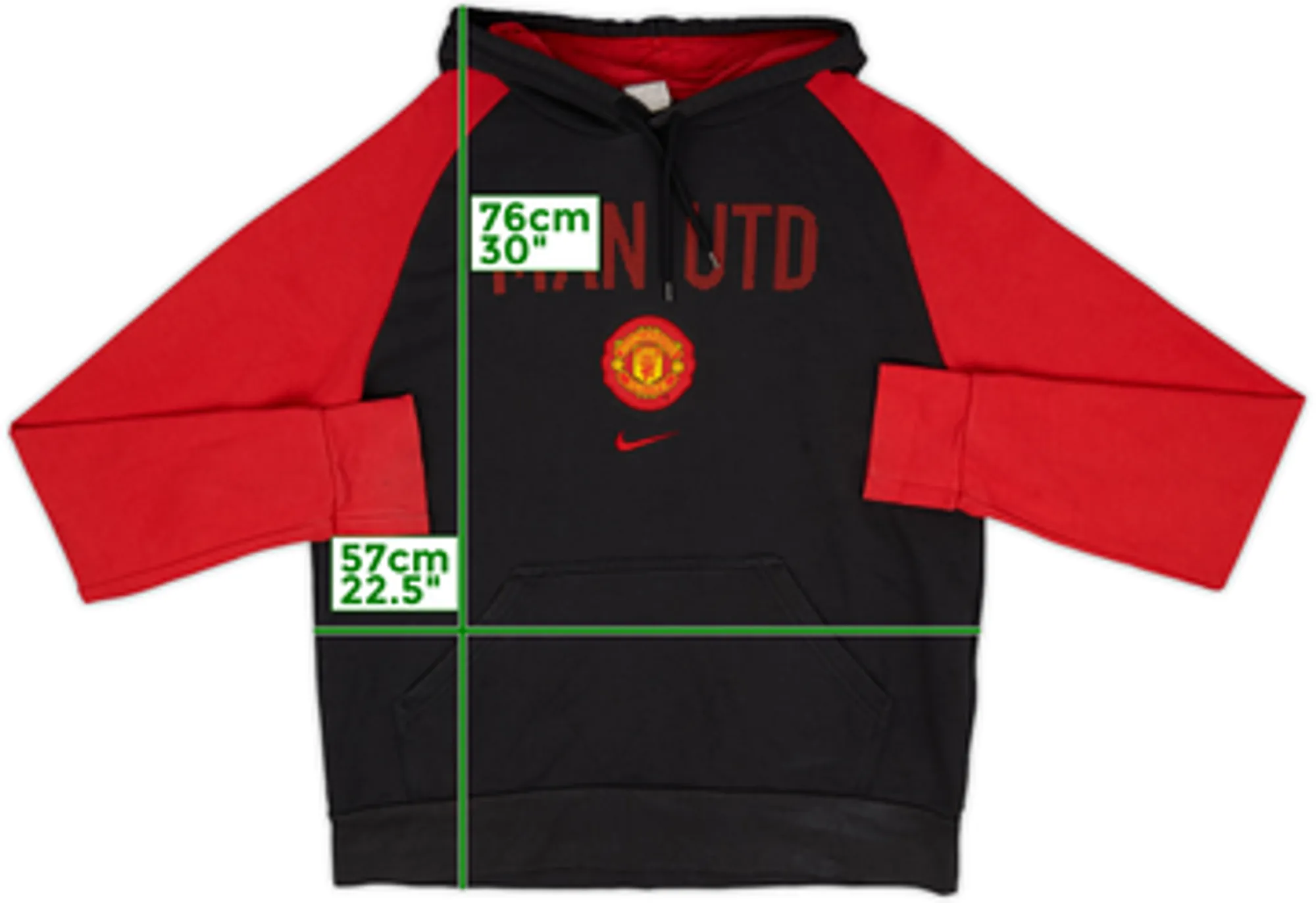 2009-10 Manchester United Nike Hooded Sweat Top - 8/10 - (L)
