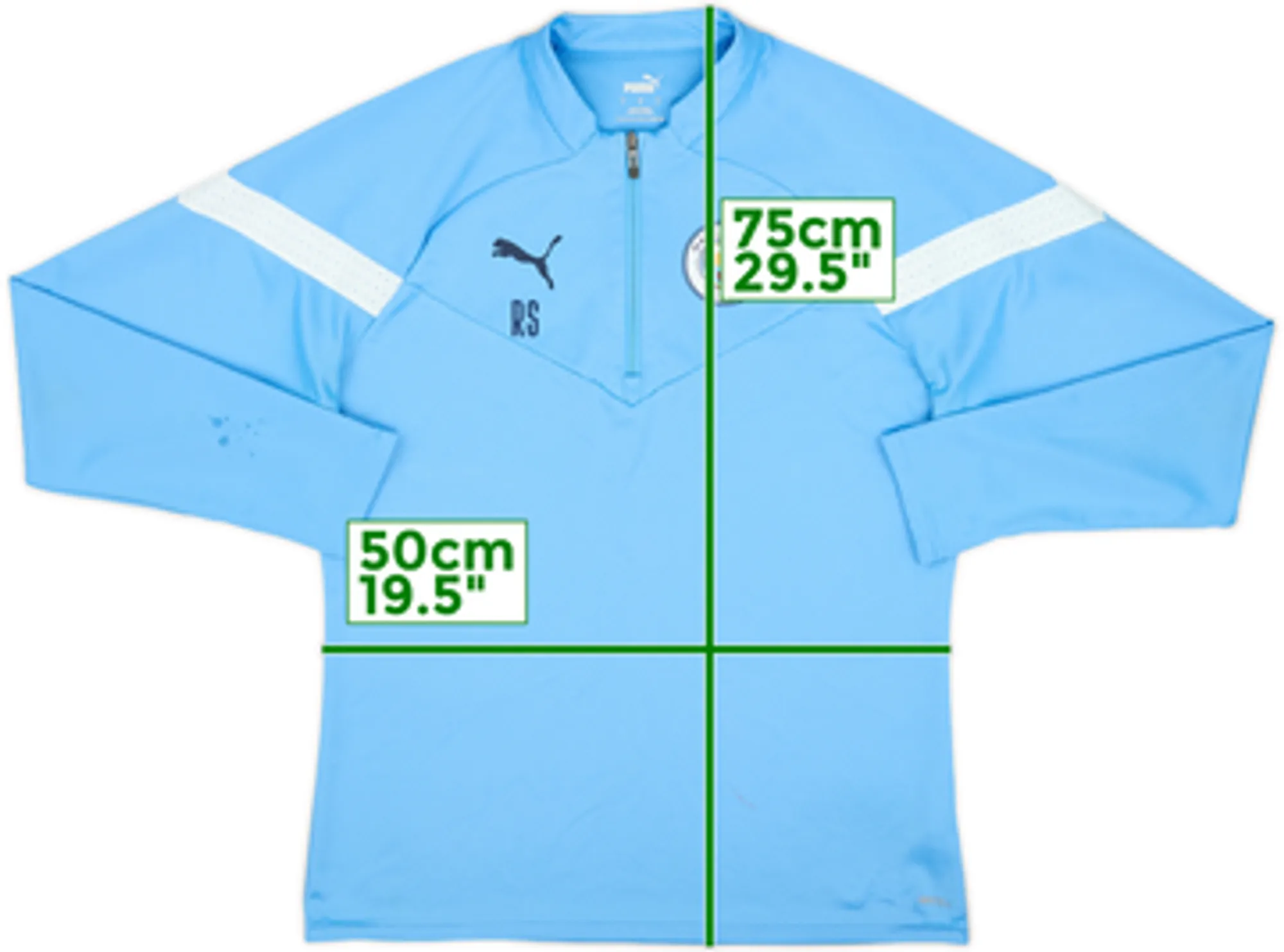 2021-22 Manchester City Staff Issue Puma 1/4 Zip Sweat Top 'RS' - 9/10 - (L)