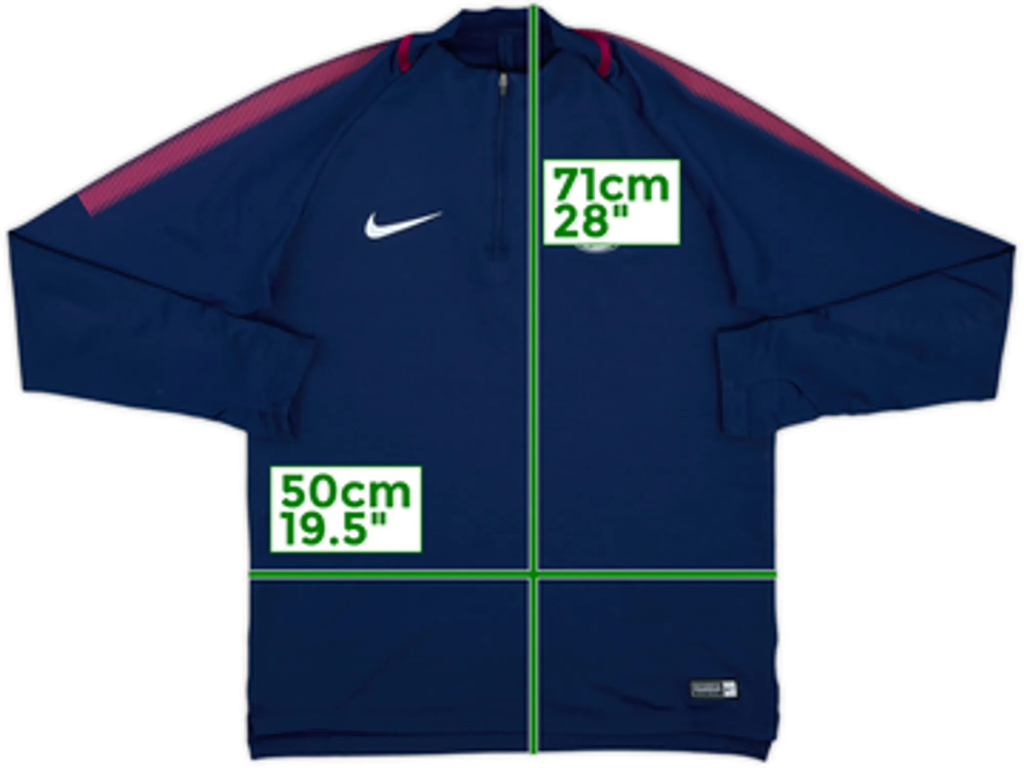 2017-18 Manchester City Nike 1/4 Zip Sweat Top - 9/10 - (L)