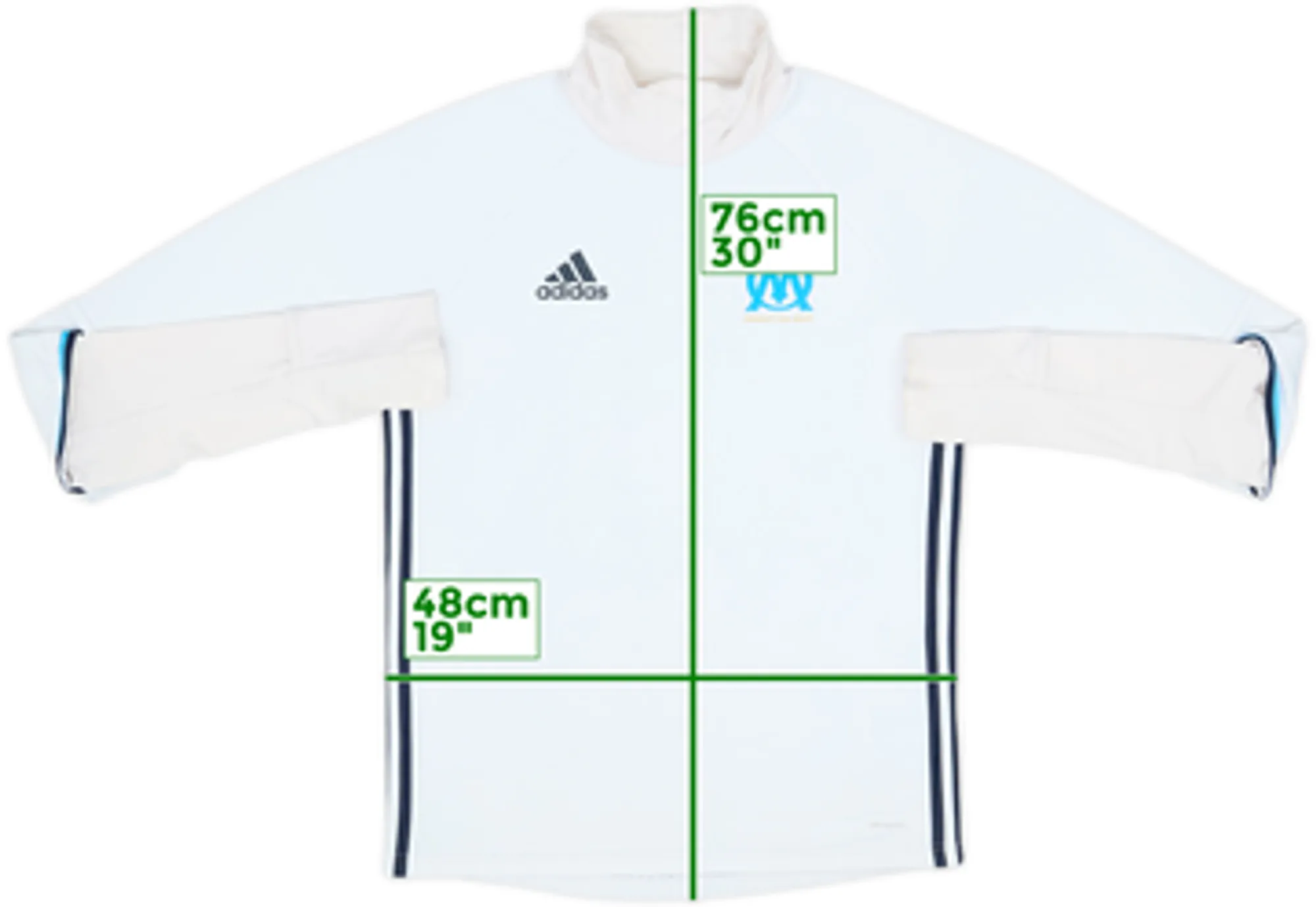 2016-17 Olympique Marseille adidas Sweat Top - 5/10 - (S)