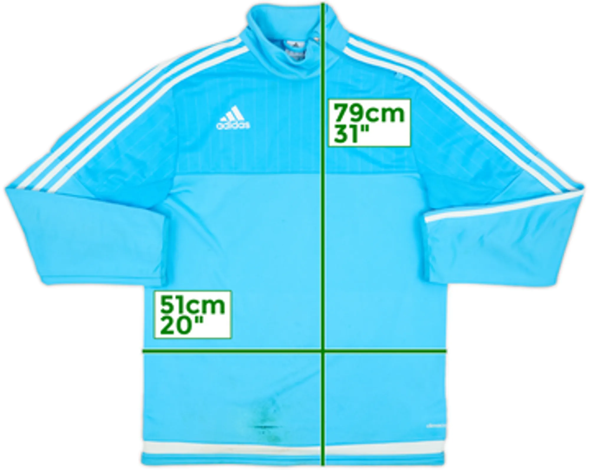 2015-16 Olympique Marseille adidas 1/4 Zip Sweat Top - 5/10 - (M)