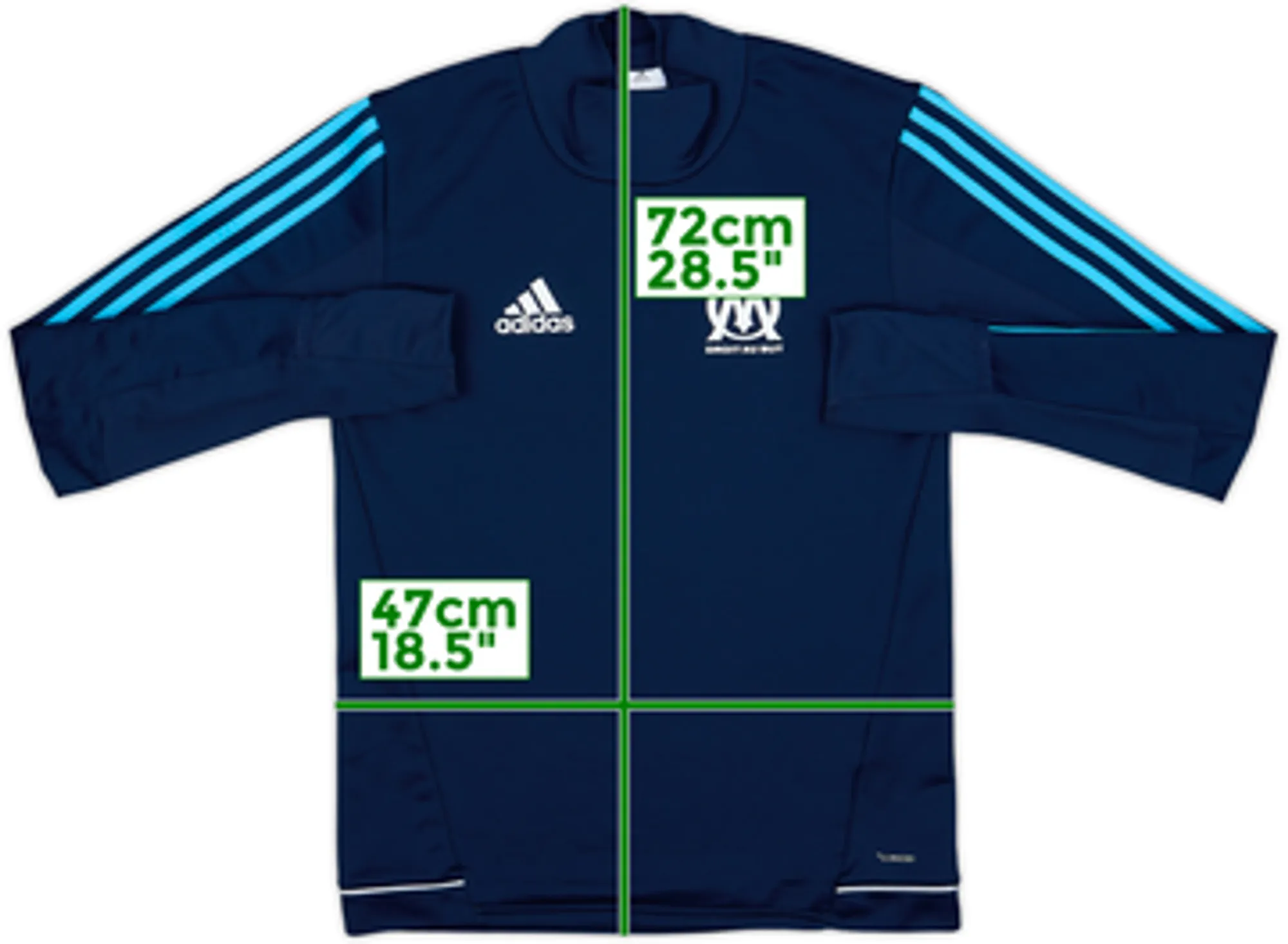 2017-18 Olympique Marseille adidas Sweat Top - 9/10 - (S)