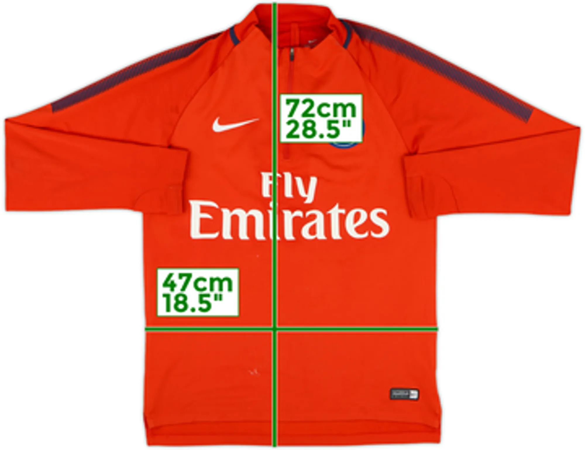 2017-18 Paris Saint-Germain Nike 1/4 Zip Sweat Top - 7/10 - (L)