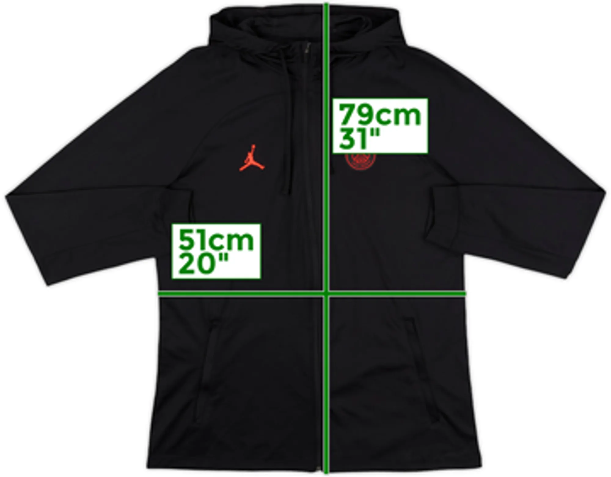 2022-23 Paris Saint-Germain Jordan Zipped Hooded Sweat Top - 9/10 - (L)