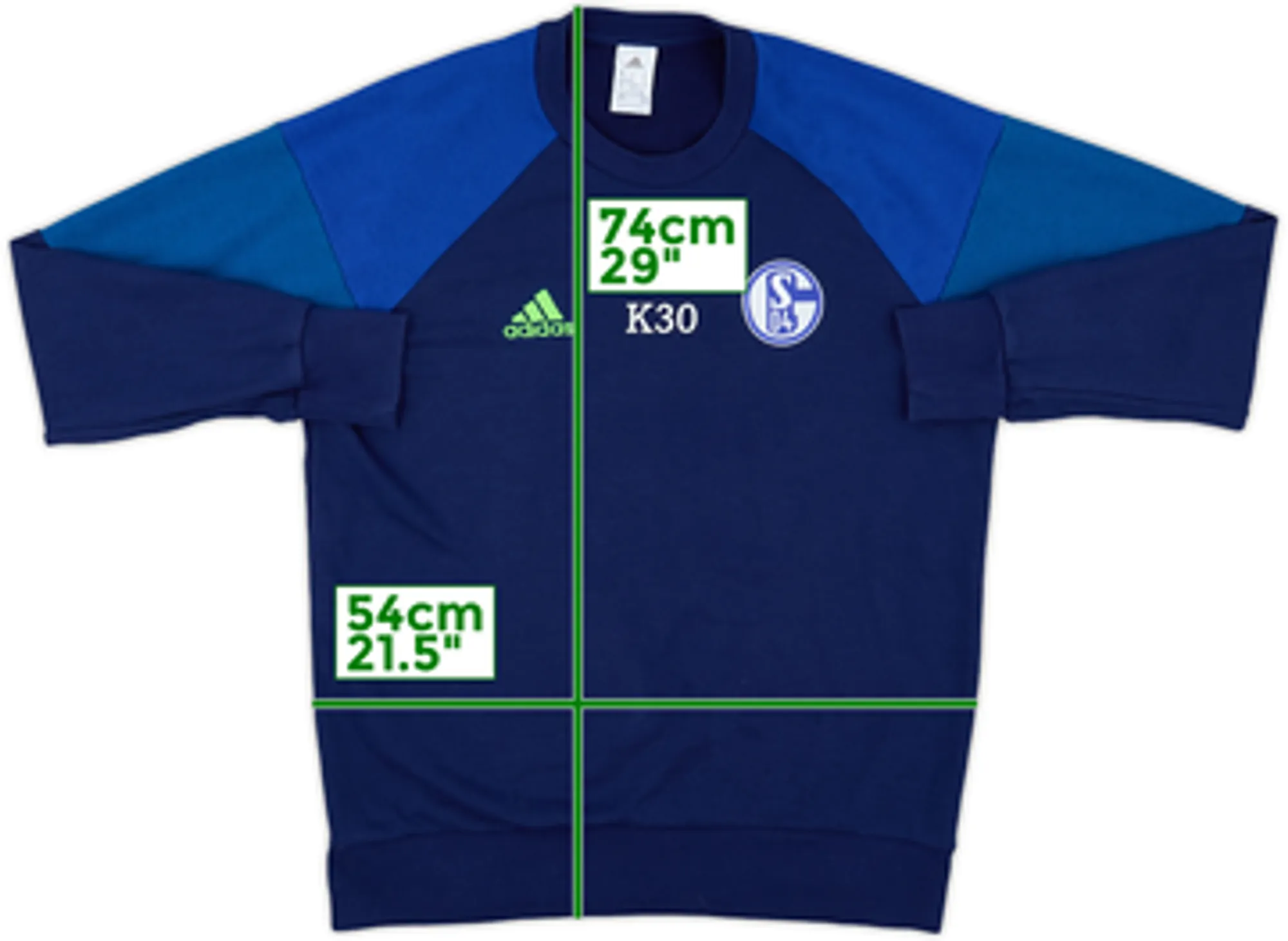 2016-17 Schalke Player Issue adidas Sweat Top K30 - 9/10 - (XL)