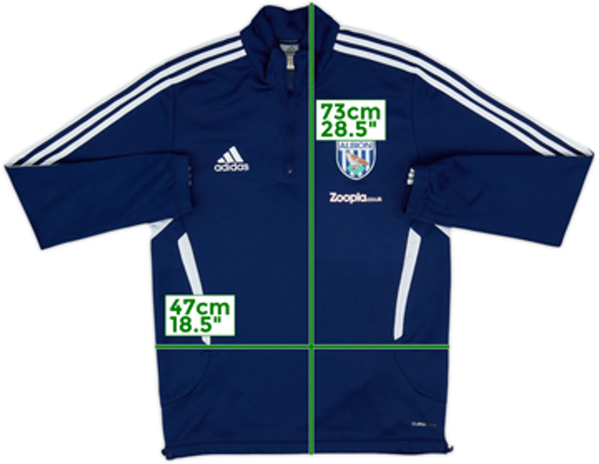 2010-11 West Brom adidas 1/4 Zip Sweat Top - 9/10 - (M)