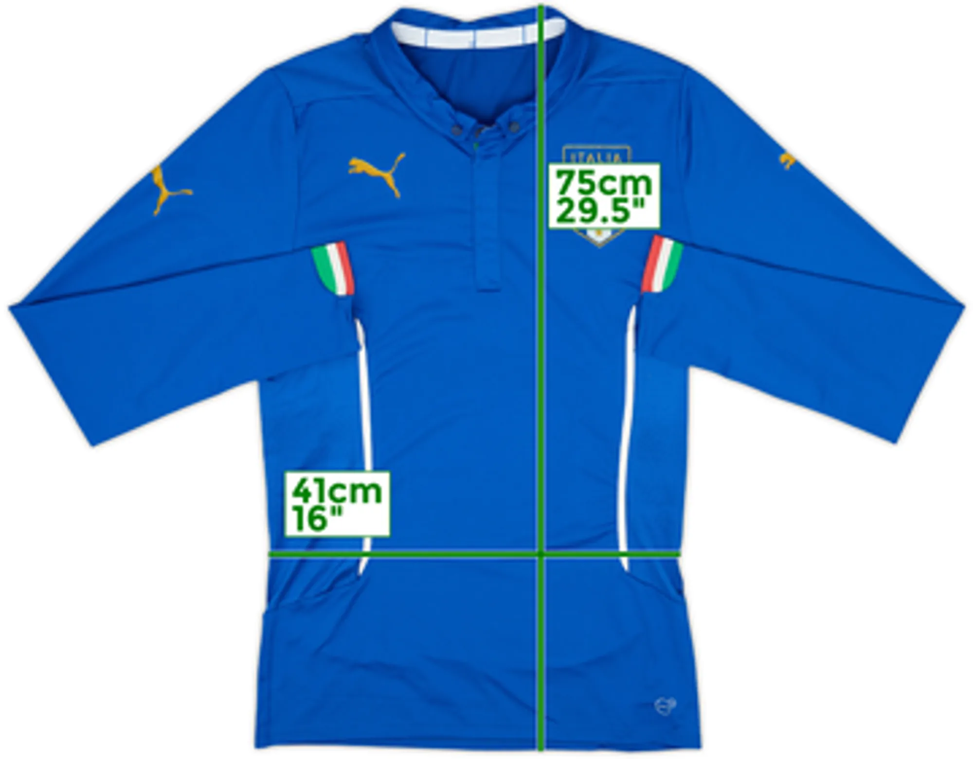 2014-15 Italy Player Issue (ACTV Fit) Home L/S Shirt - 9/10 - (XL)