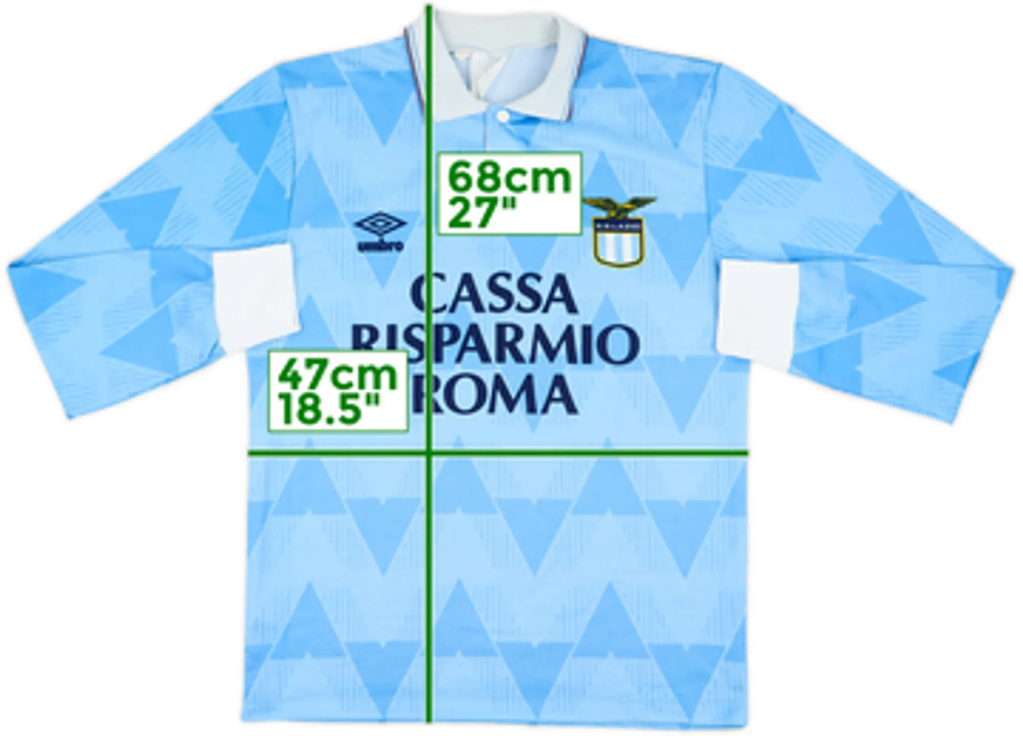 1989-91 Lazio Home L/S Shirt - 9/10 - (M)