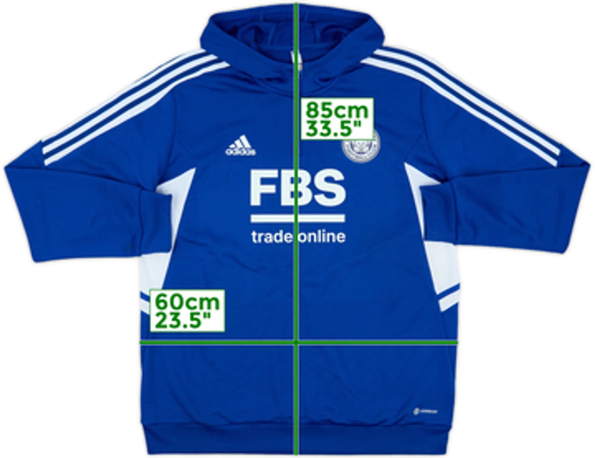 2022-23 Leicester City adidas 1/4 Zip Hooded Training Top - 8/10 - (XL)