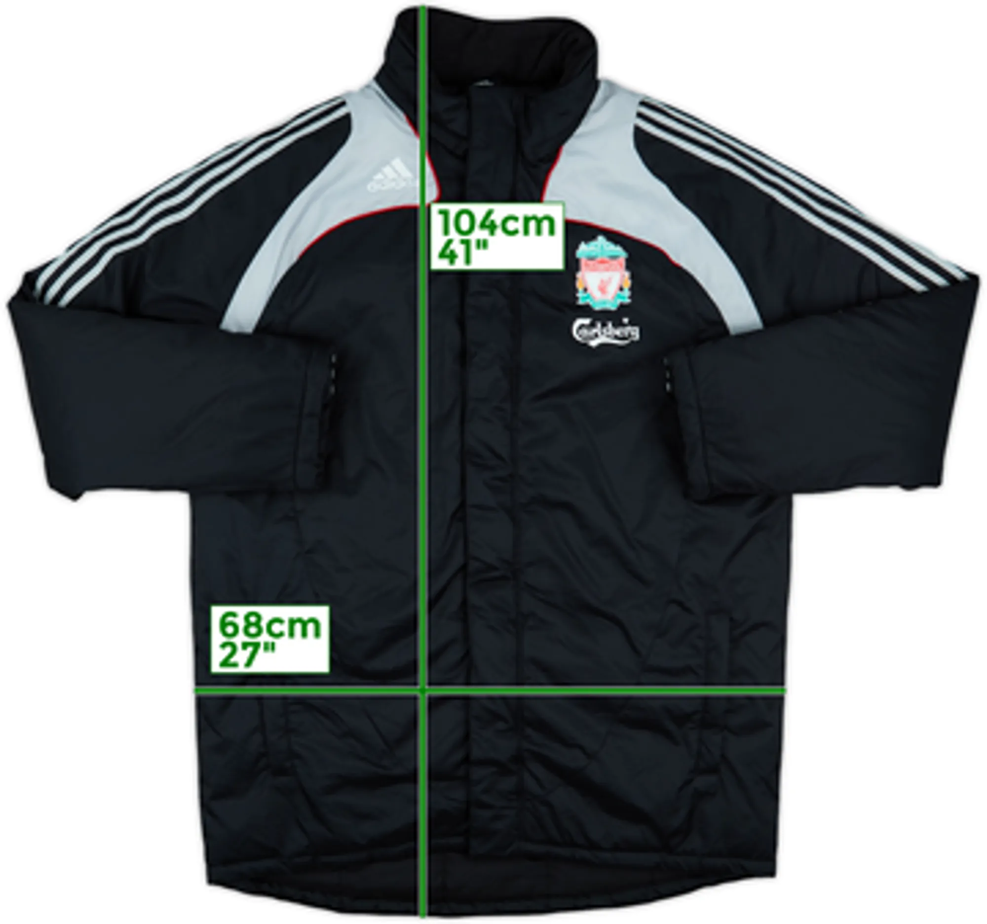 2008-09 Liverpool adidas Padded Bench Coat - 8/10 - (L)
