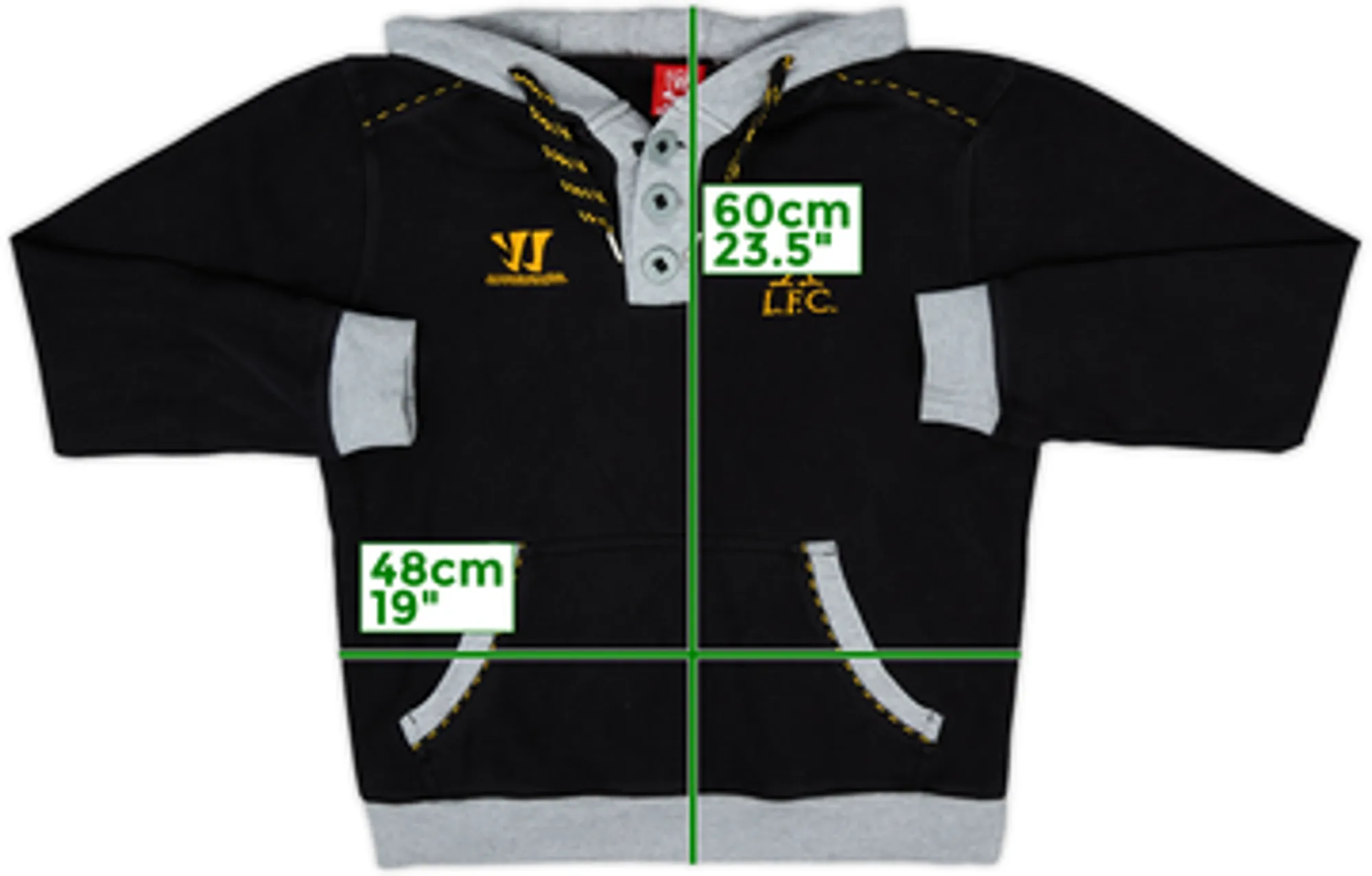 2012-13 Liverpool Warrior Hooded 1/4 Button Top - 9/10 - (S)