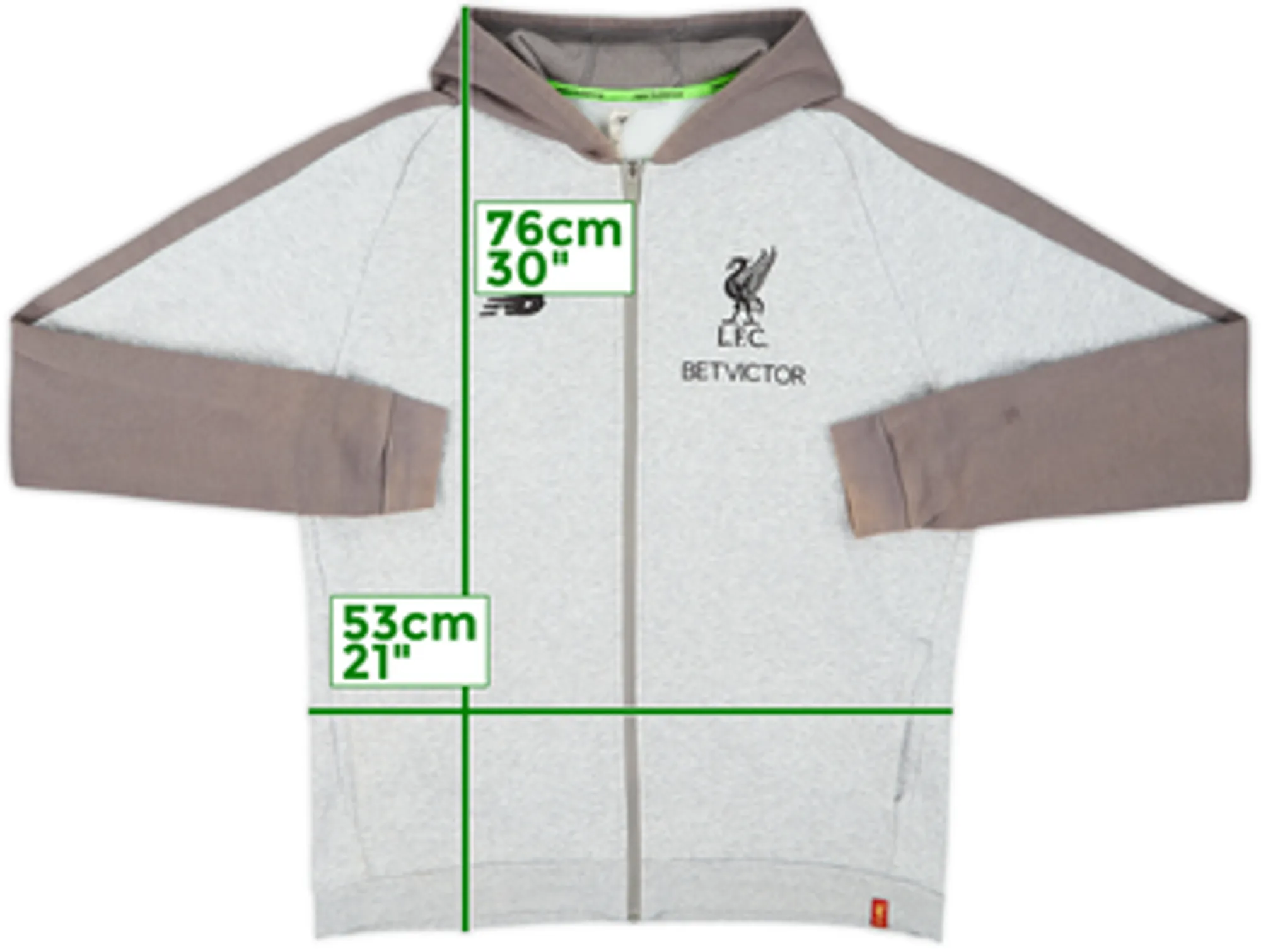 2018-19 Liverpool New Balance Hooded Track Jacket - 8/10 - (L)