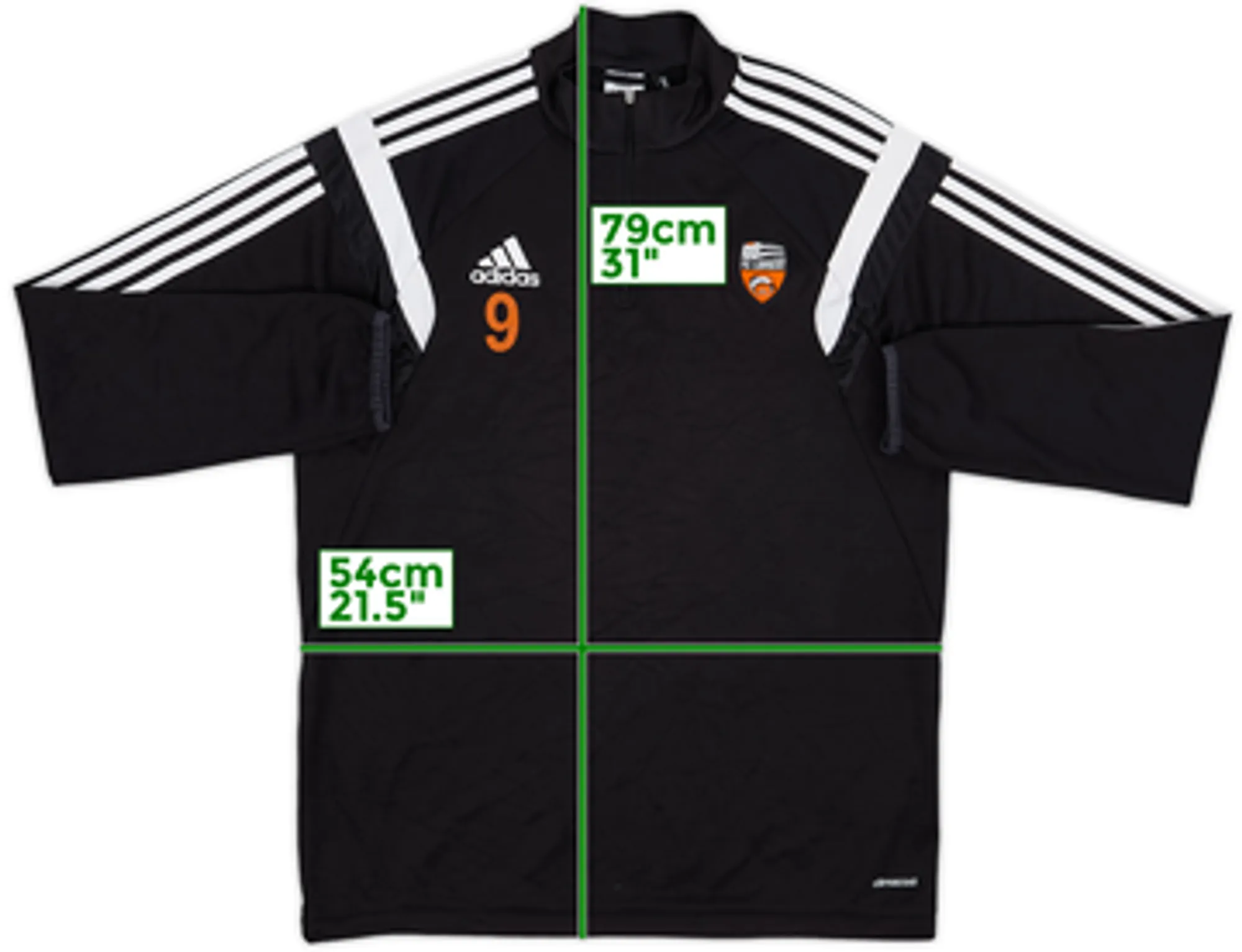 2015-16 Lorient Player Issue adidas 1/4 Zip Training Top #9 - 8/10 - (L)