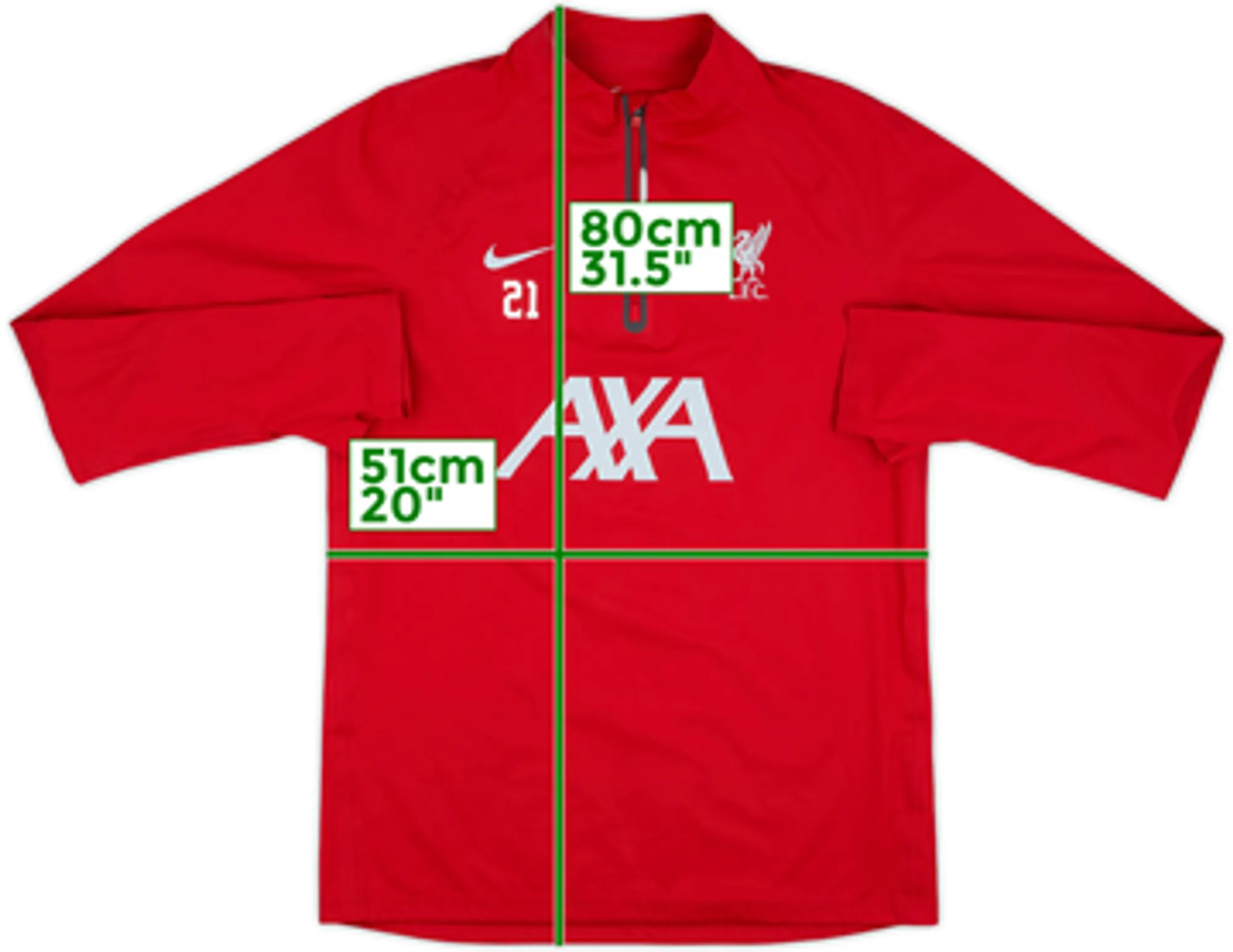 2023-24 Liverpool Player Issue 1/4 Zip Drill Top #21 (Tsimikas) - 8/10 - (M)