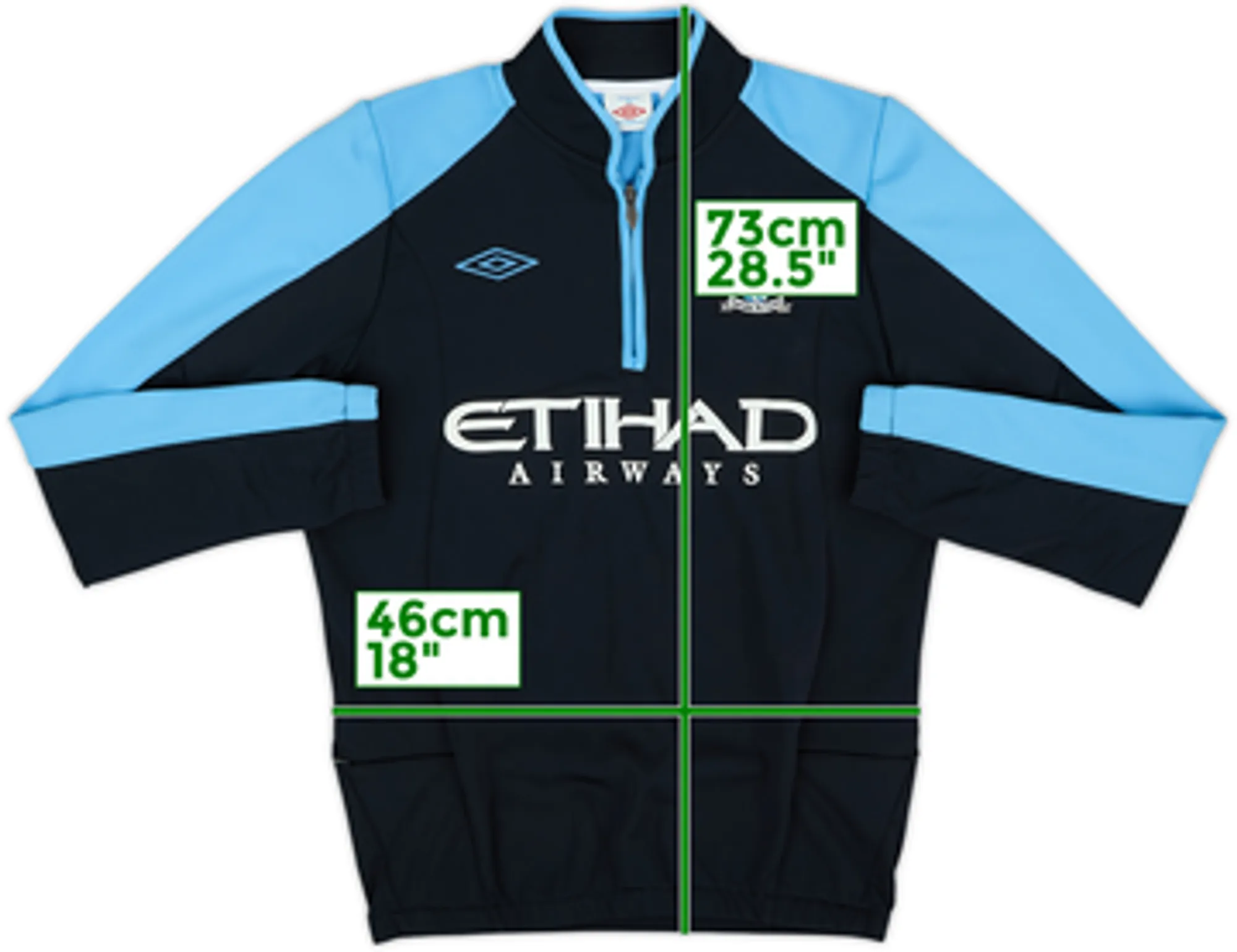 2010-11 Manchester City Umbro 1/4 Zip Drill Top - 8/10 - (L)