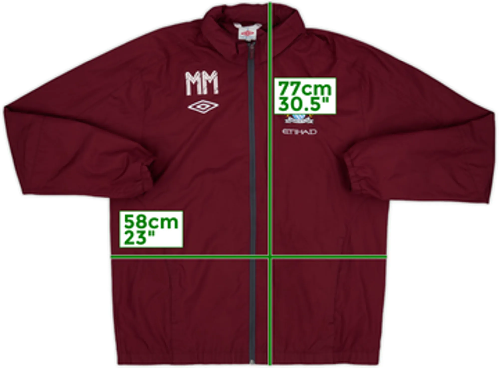 2012-13 Manchester City Umbro Staff Issue Hooded Rain Jacket MM - 6/10 - (L)