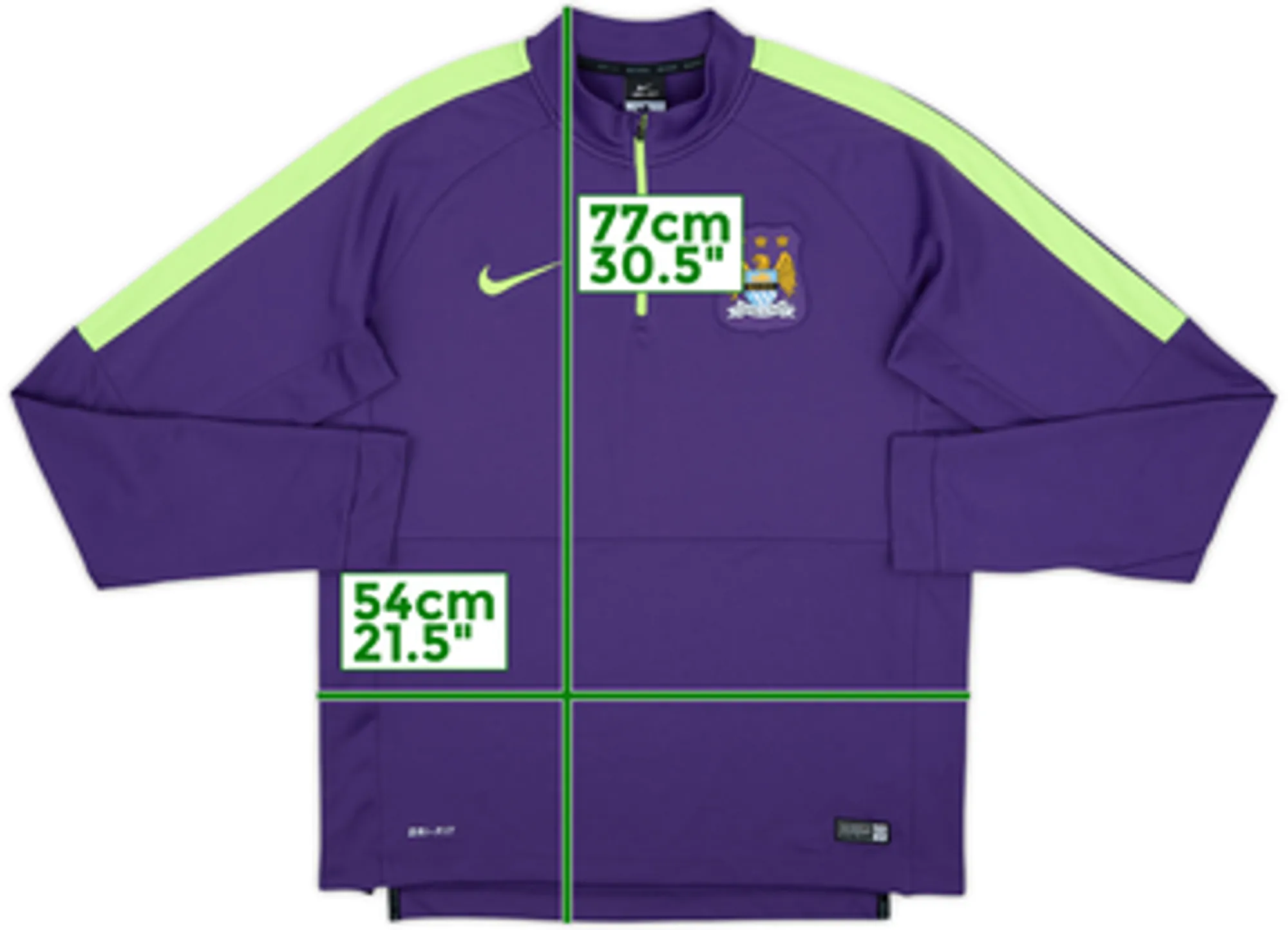 2014-15 Manchester City Nike 1/4 Zip Drill Top - 8/10 - (L)