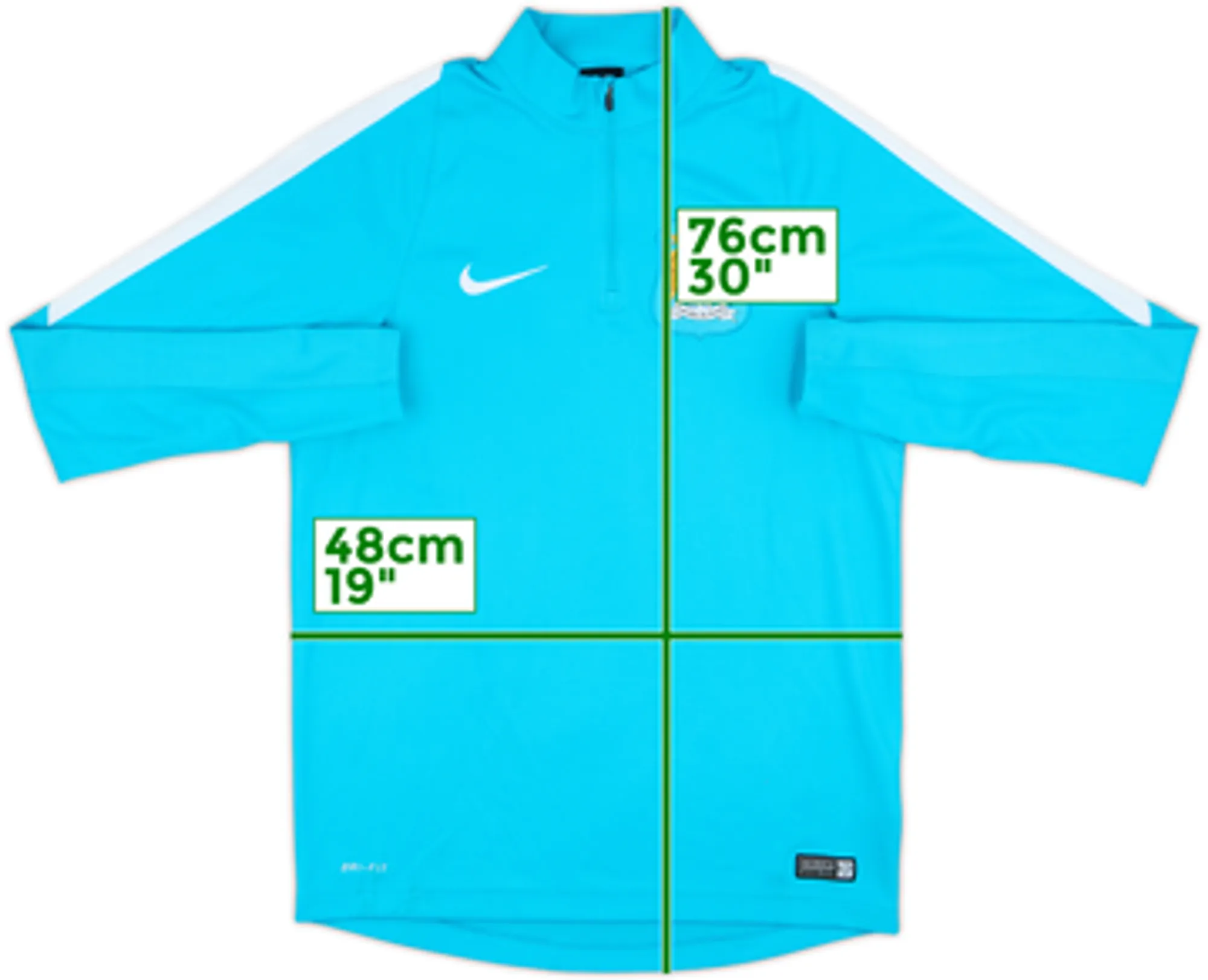 2015-16 Manchester City Nike 1/4 Zip Training Top - 8/10 - (M)