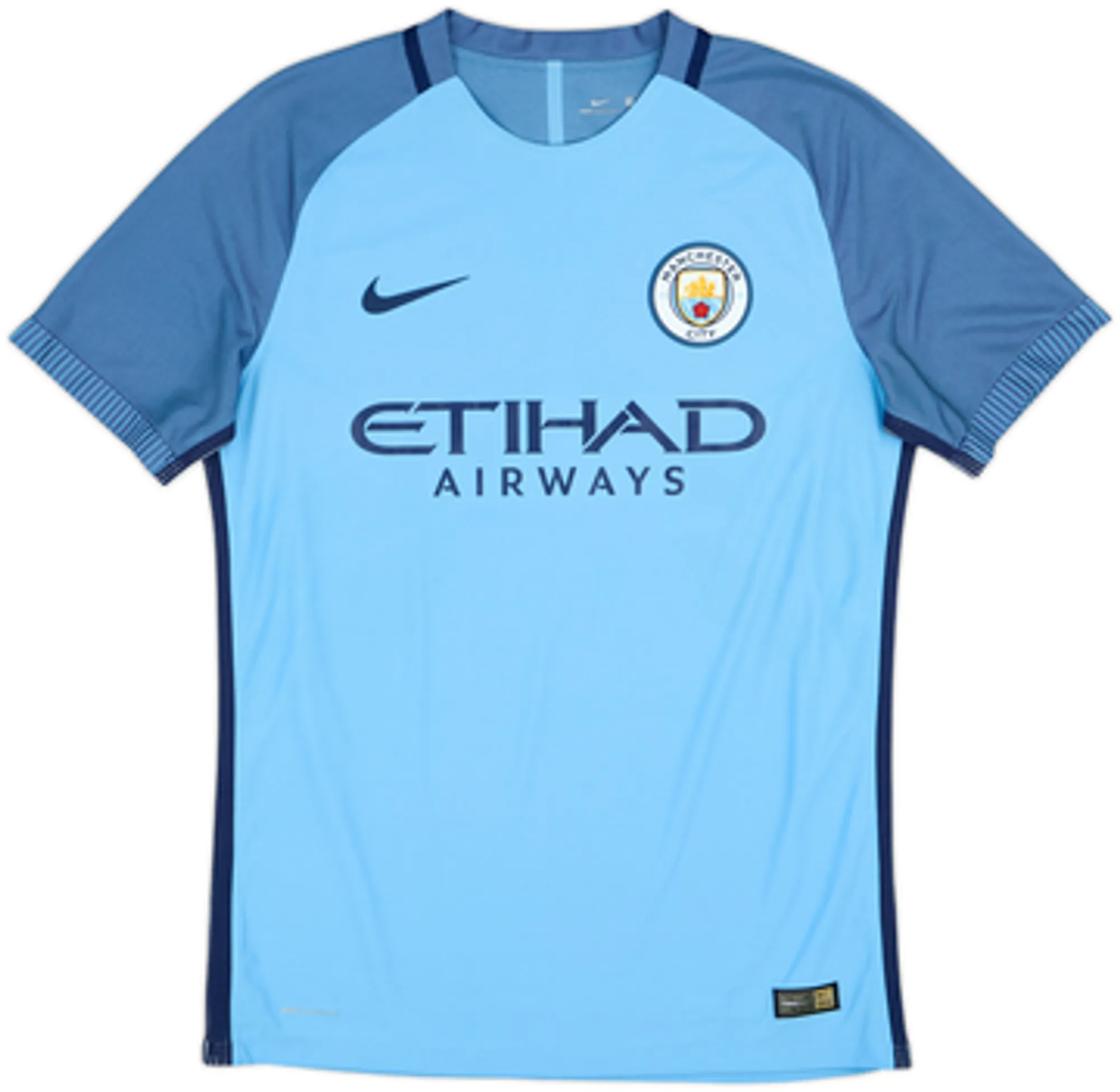 2016-17 Manchester City Authentic Home Shirt Kun Aguero #10 - 9/10 - (M)