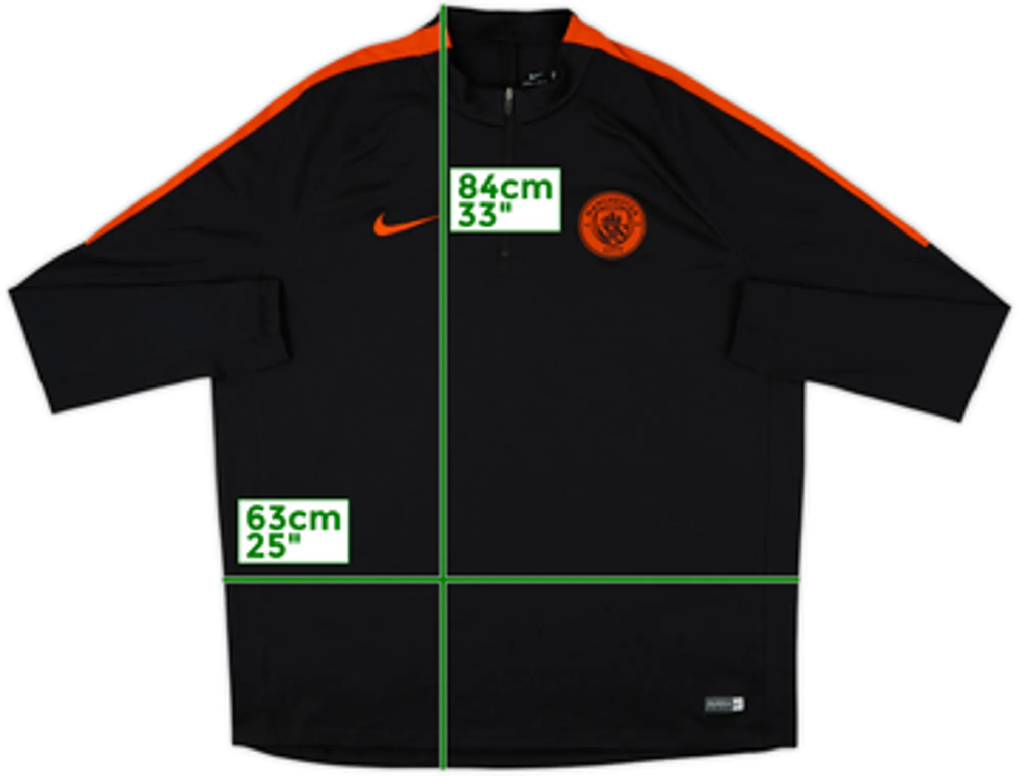 2016-17 Manchester City Nike 1/4 Zip Drill Top - 8/10 - (L)