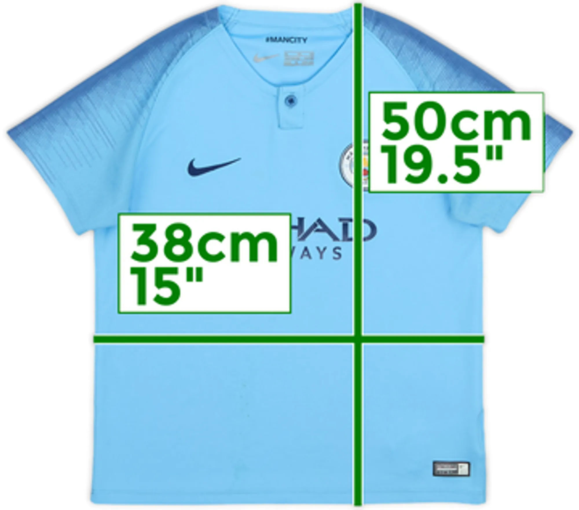 2018-19 Manchester City Home Shirt - 7/10 - (7-8 Years)