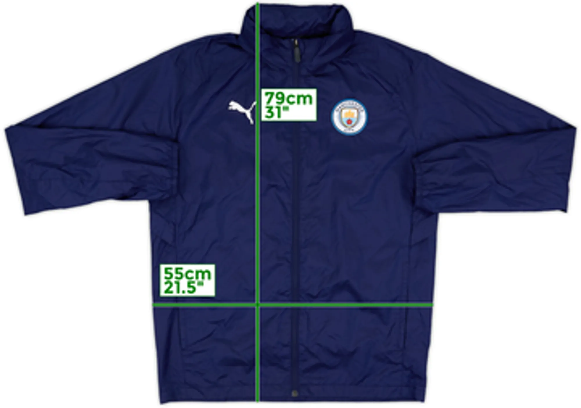 2018-19 Manchester City Puma Hooded Rain Jacket - 8/10 - (L)