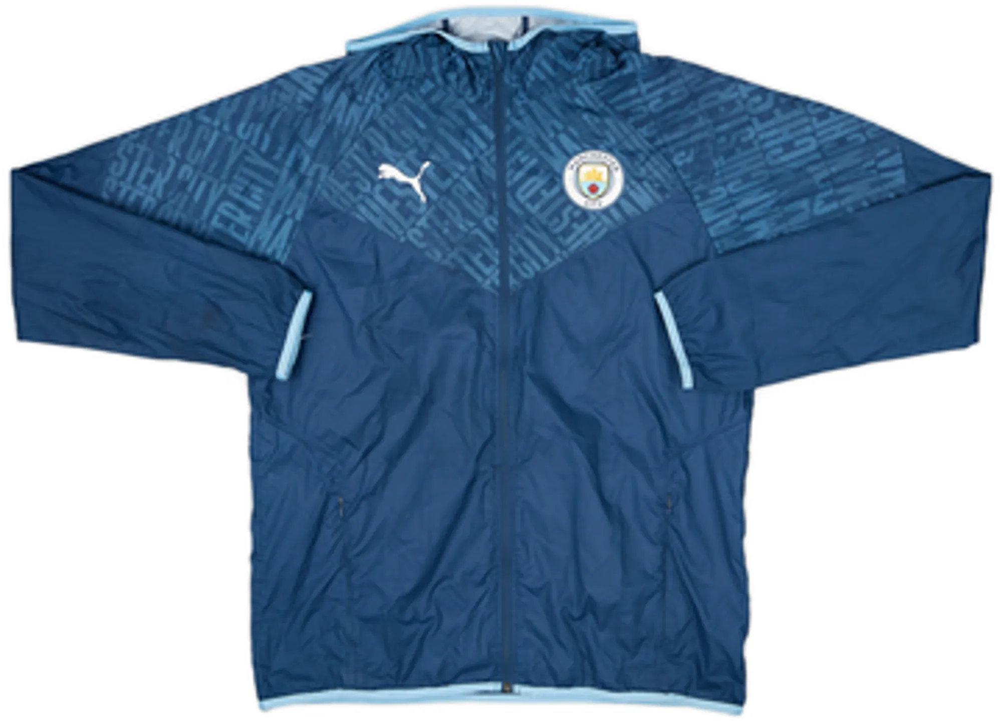2020-21 Manchester City Puma Hooded Track Jacket - 7/10 - (L)