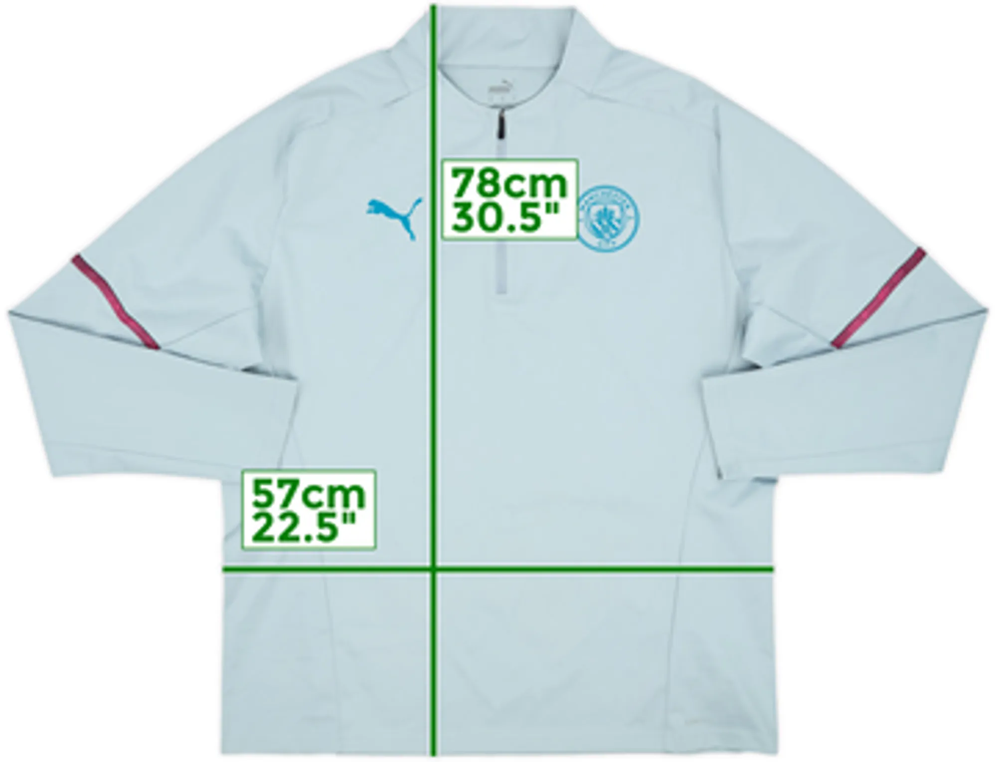 2021-22 Manchester City Puma 1/4 Zip Drill Top - 9/10 - (3XL)