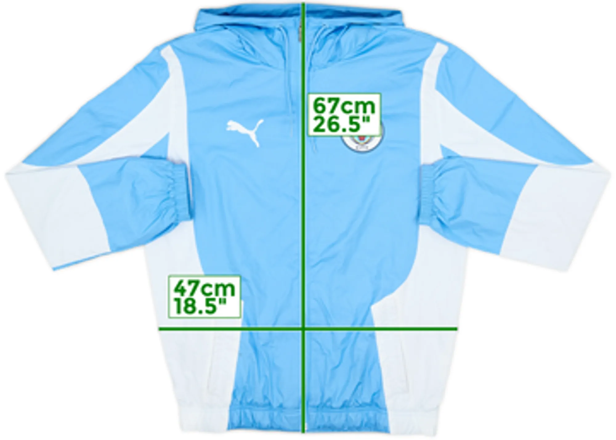 2023-24 Manchester City Puma Hooded Rain Jacket - 9/10 - (L)