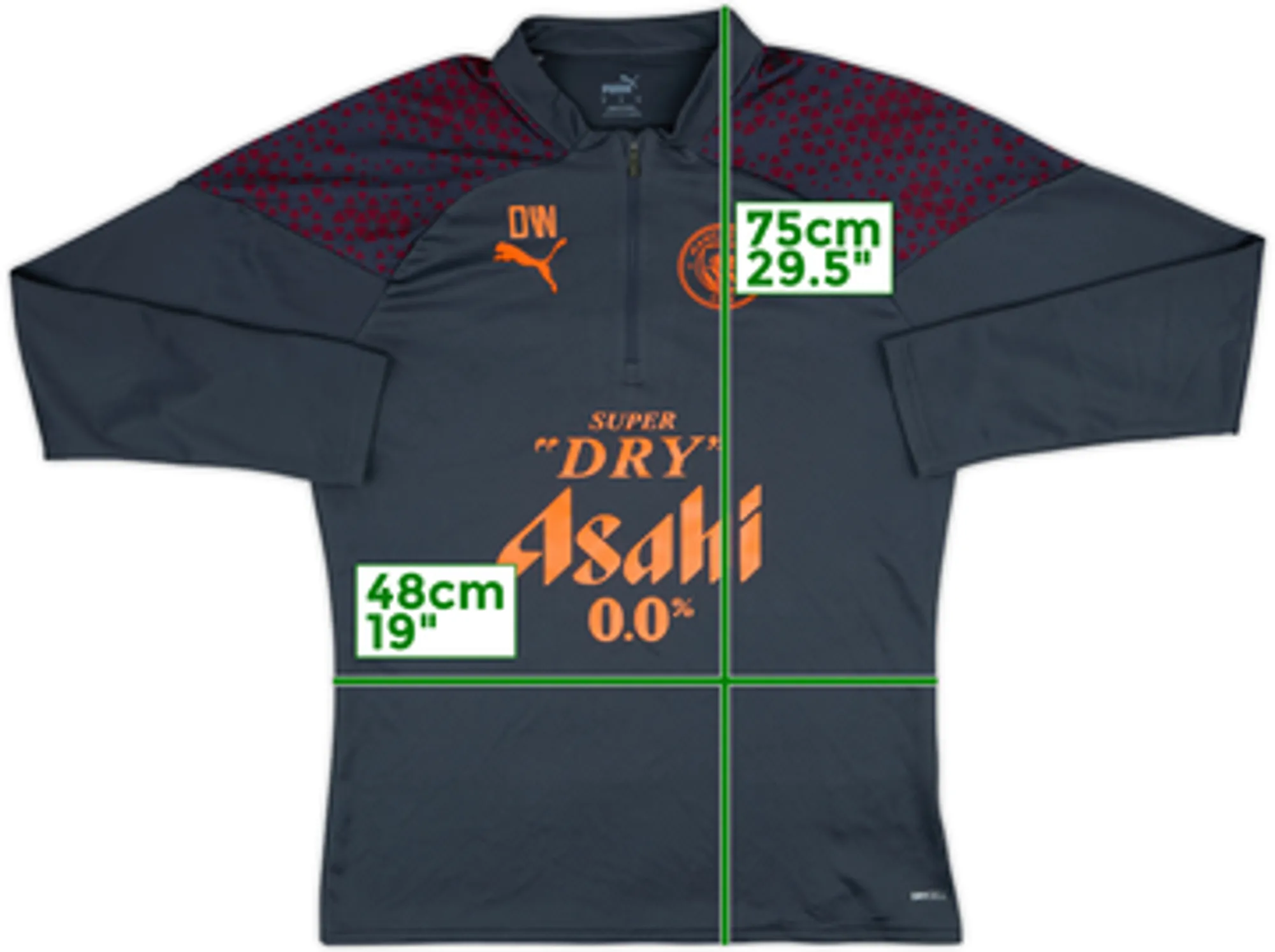 2023-24 Manchester City Staff Issue Puma 1/4 Zip Training Top DW - 8/10 - (M)